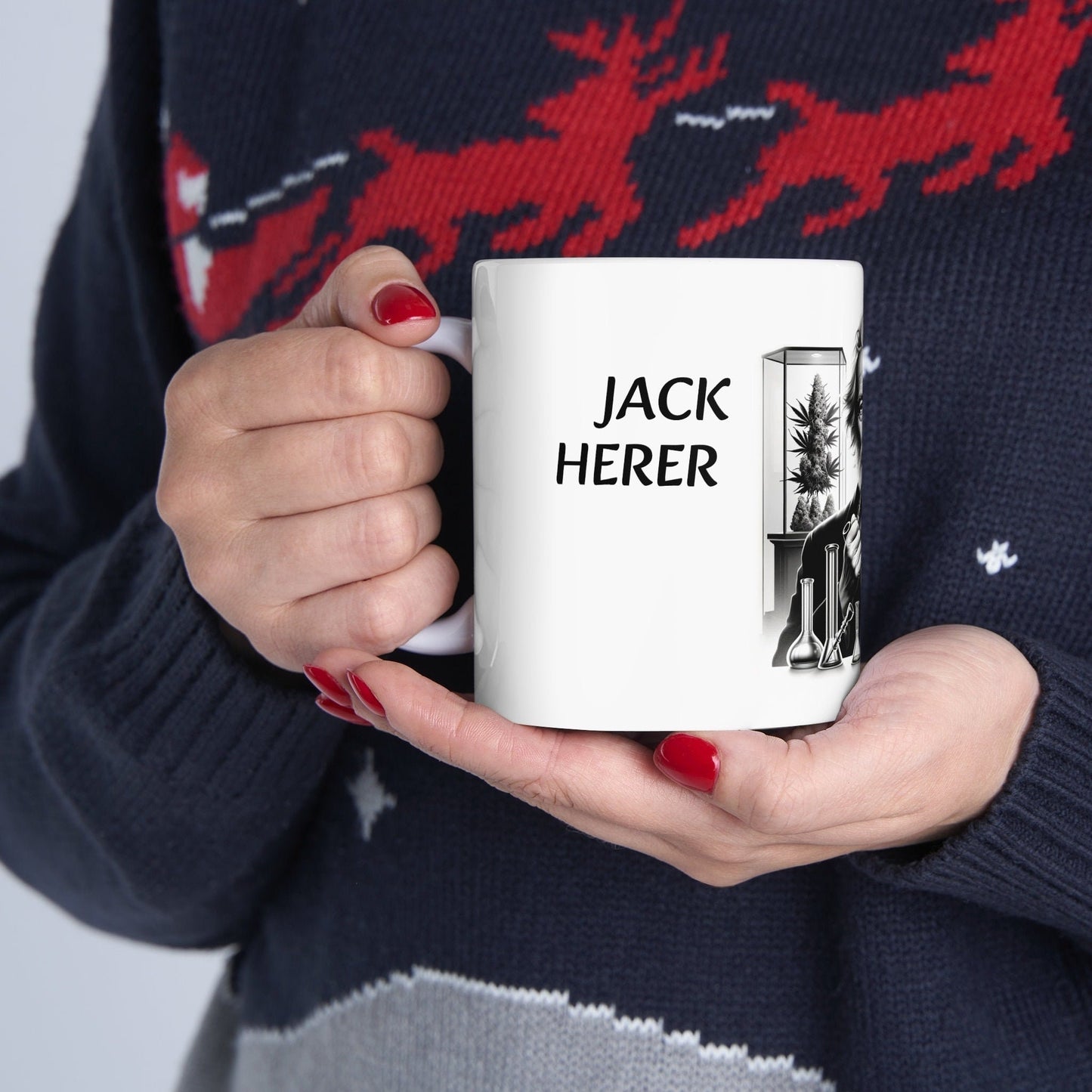JACK HERER - Weed Coffee Mug (11oz) - Perfect Strains Gift for Smokers, Stoners, Growers; Wake and Bake Mug / 420 Weed Mug, Marijuana Gift