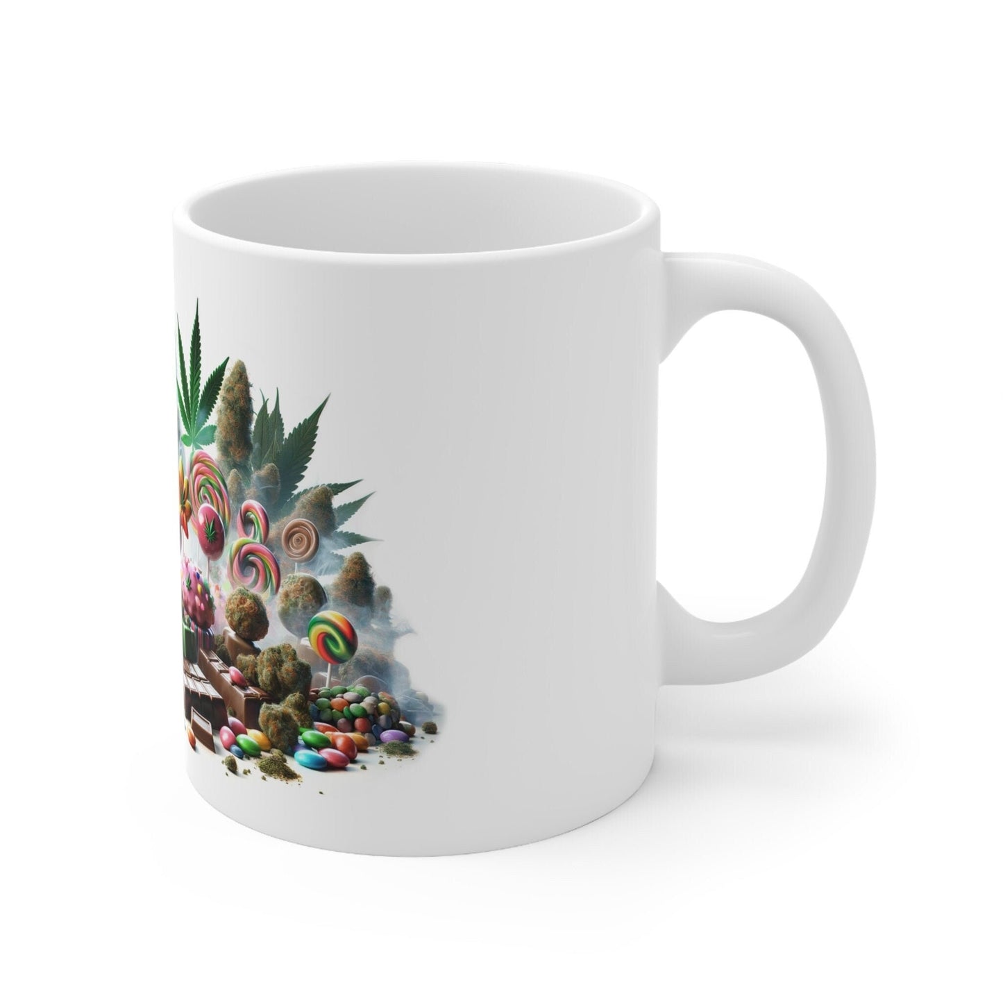 CANDY LAND - Weed Coffee Mug (11oz) - Perfect Strains Gift for Smokers, Stoners, Growers; Wake & Bake Mug / 420 Weed Mug, Marijuana Gift