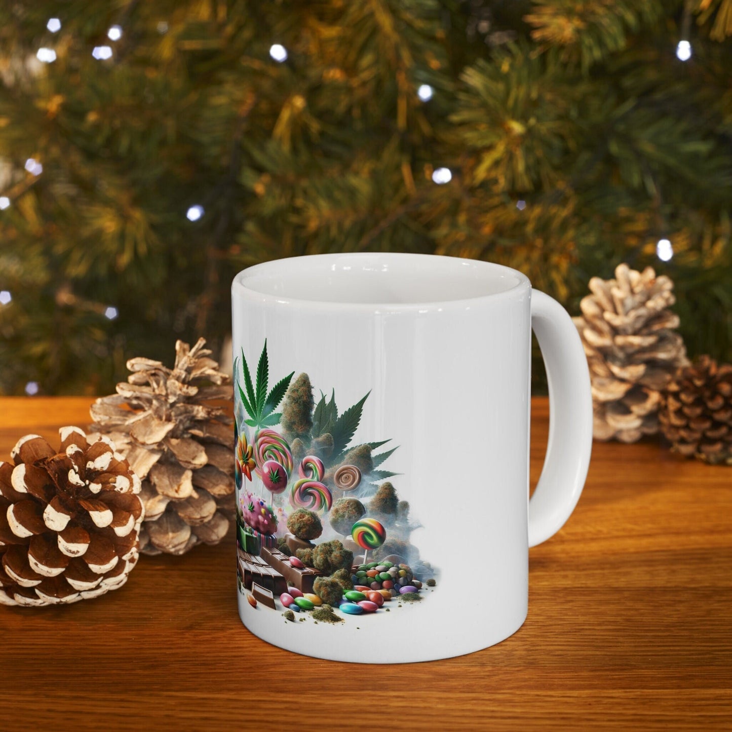 CANDY LAND - Weed Coffee Mug (11oz) - Perfect Strains Gift for Smokers, Stoners, Growers; Wake & Bake Mug / 420 Weed Mug, Marijuana Gift
