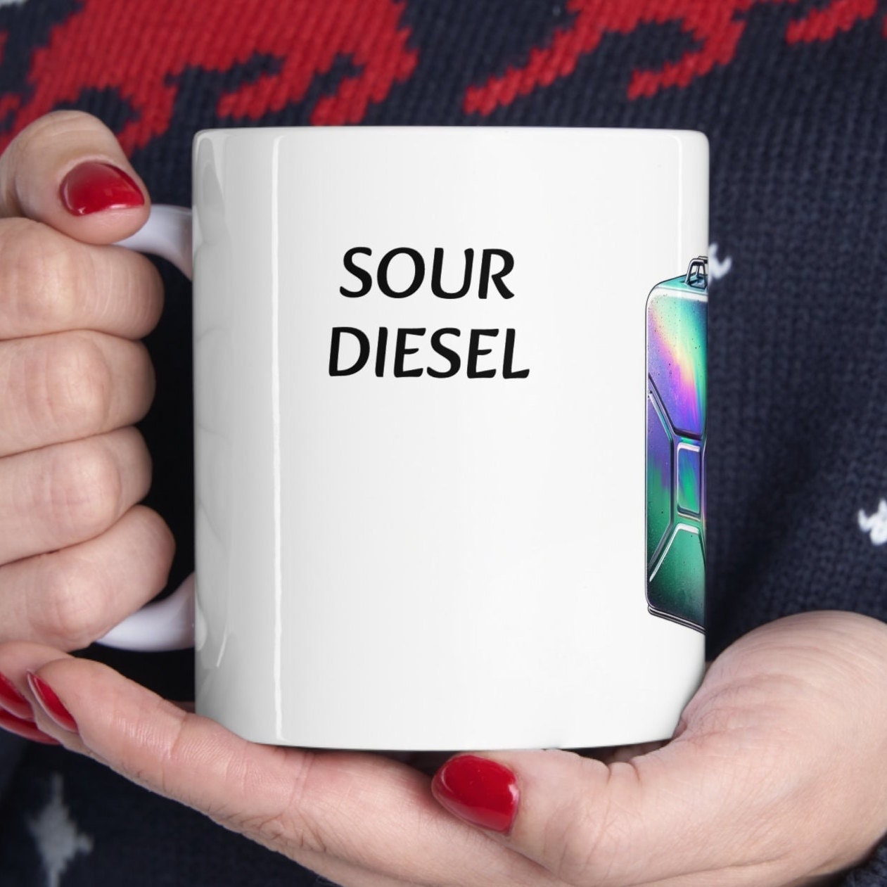 SOUR DIESEL - Weed Coffee Mug (11oz) - Perfect Strains Gift for Smokers, Stoners, Growers; Wake and Bake Mug / 420 Weed Mug, Marijuana Gift