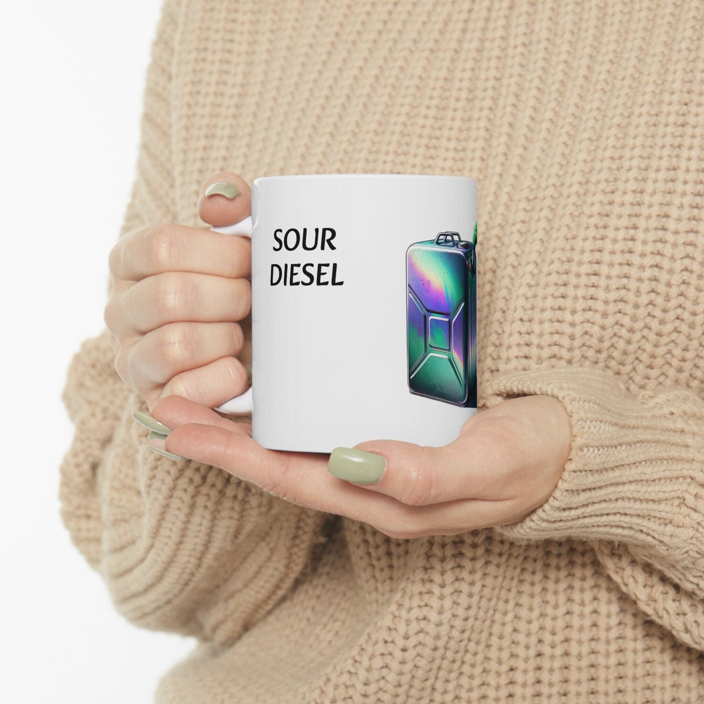 SOUR DIESEL - Weed Coffee Mug (11oz) - Perfect Strains Gift for Smokers, Stoners, Growers; Wake and Bake Mug / 420 Weed Mug, Marijuana Gift