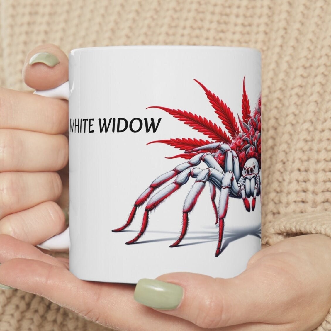 WHITE WIDOW - Weed Coffee Mug (11oz) - Perfect Strains Gift for Smokers, Stoners, Growers; Wake and Bake Mug / 420 Weed Mug, Marijuana Gift