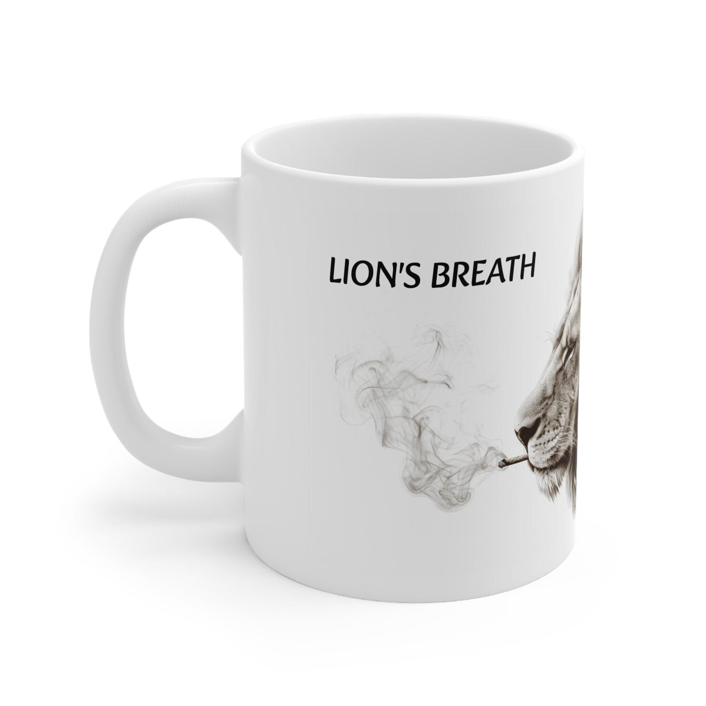 LION'S BREATH - Weed Coffee Mug (11oz) - Perfect Strains Gift for Smokers, Stoners, Growers; Wake & Bake Mug / 420 Weed Mug, Marijuana Gift
