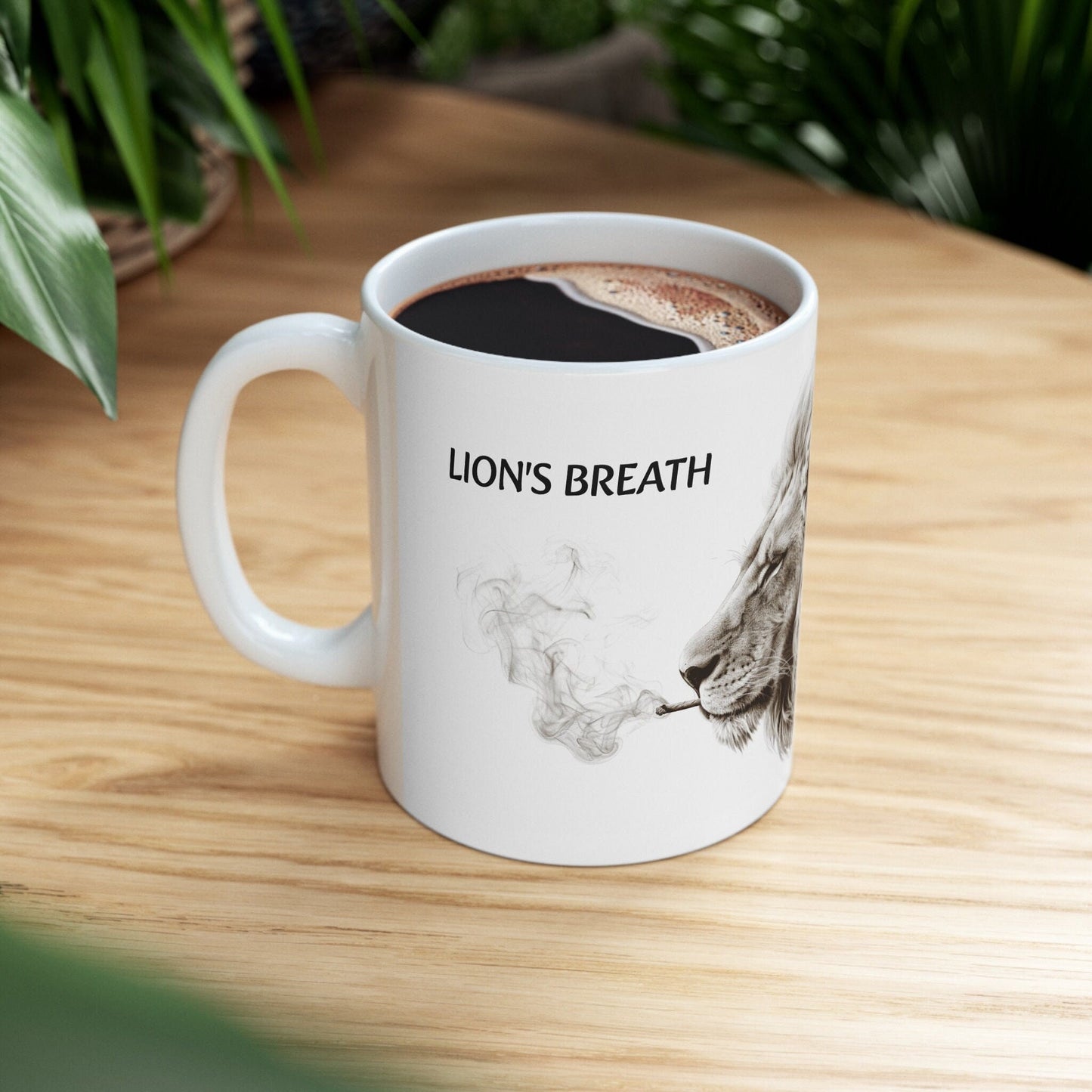 LION'S BREATH - Weed Coffee Mug (11oz) - Perfect Strains Gift for Smokers, Stoners, Growers; Wake & Bake Mug / 420 Weed Mug, Marijuana Gift