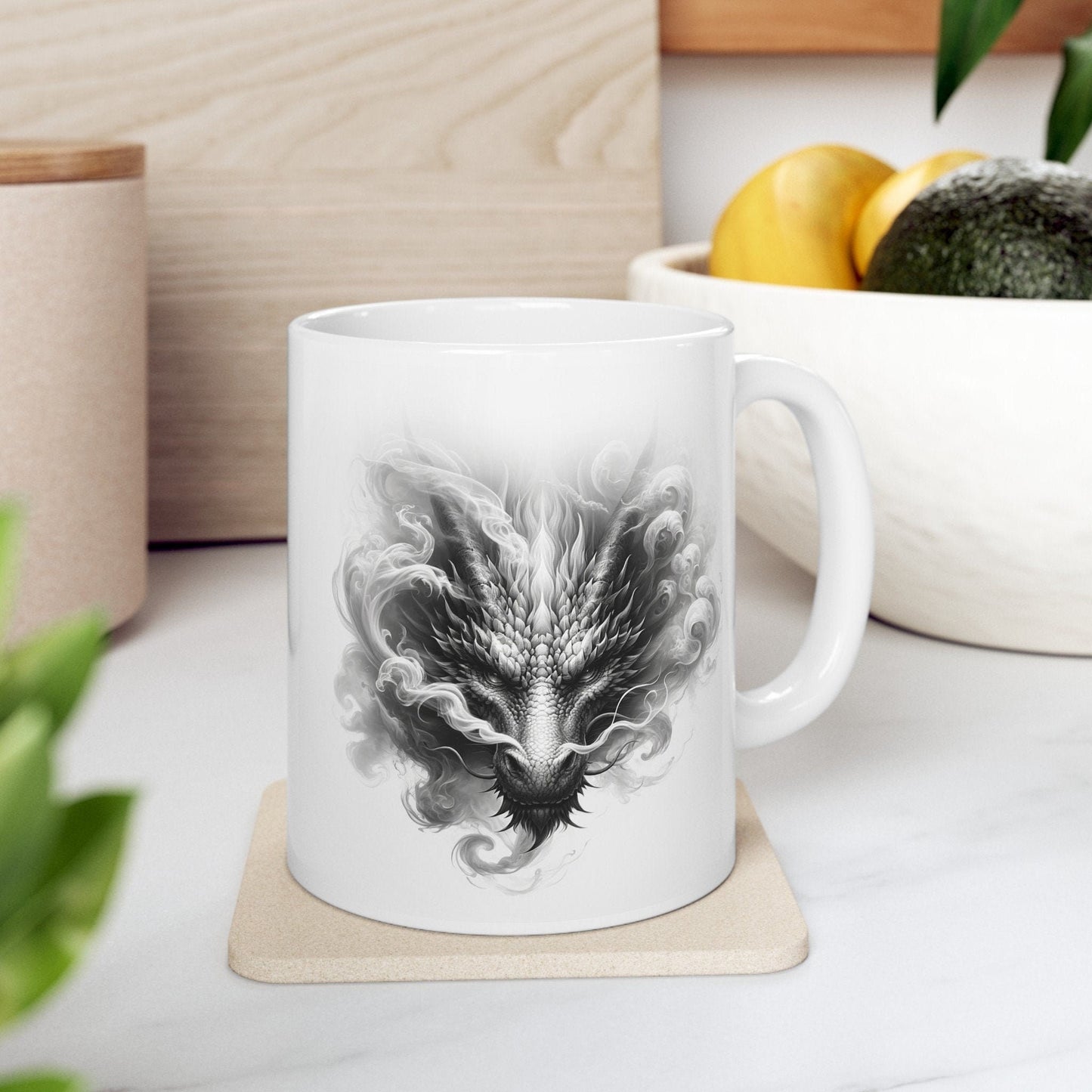 BREATHING DRAGON MUG - 420 Coffee Weed Mug (11oz) - Weed Gift for Stoners, Smokers; Wake & Bake Mug / 420 Mug / Marijuana Gift, Cannabis Mug