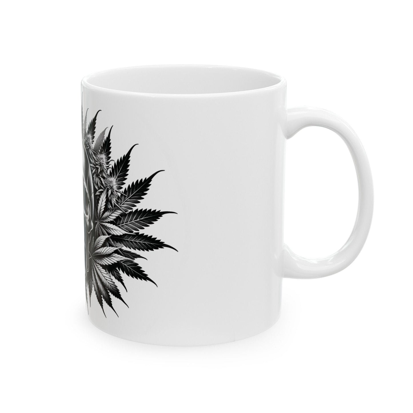 420 WEED SKULL MUG - Coffee Weed Mug (11oz) - Weed Gift for Stoners, Smokers; Wake & Bake Mug / 420 Weed Mug / Marijuana Gift, Cannabis Mug