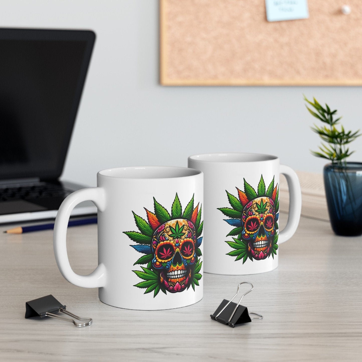 420 DAY OF DAY Skull - Coffee Weed Mug (11oz) - Weed Gift for Stoners, Smoker; Wake & Bake Mug / 420 Weed Mug / Marijuana Gift, Cannabis Mug