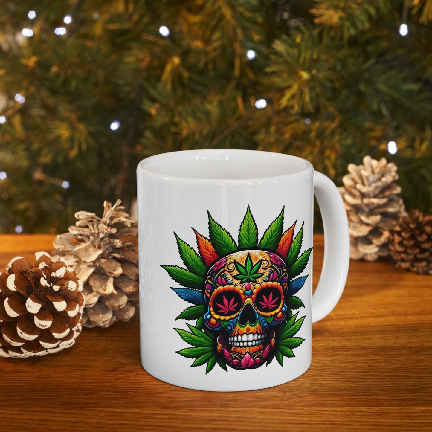 420 DAY OF DAY Skull - Coffee Weed Mug (11oz) - Weed Gift for Stoners, Smoker; Wake & Bake Mug / 420 Weed Mug / Marijuana Gift, Cannabis Mug