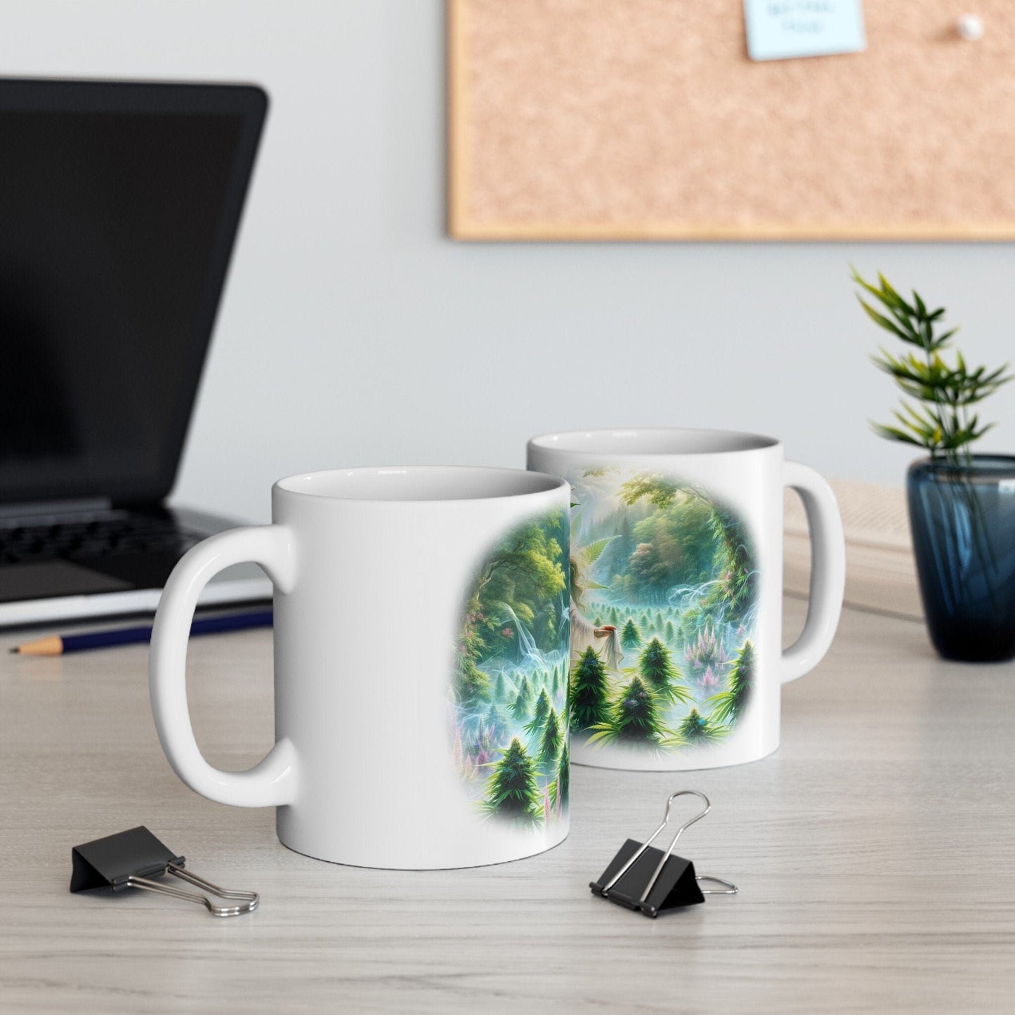NATURE WEED GODDESS - 420 Coffee Weed Mug (11oz) - Weed Stoner Gift, Smokers; Wake & Bake Mug / 420 Weed Mug / Marijuana Gift, Cannabis Mug