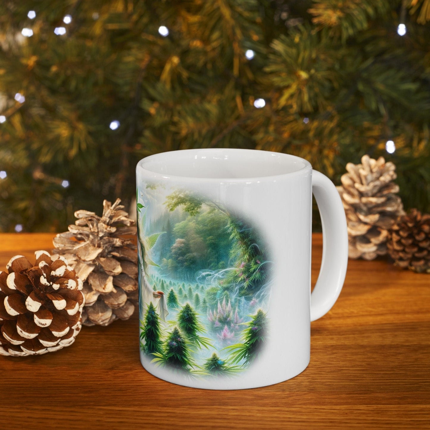 NATURE WEED GODDESS - 420 Coffee Weed Mug (11oz) - Weed Stoner Gift, Smokers; Wake & Bake Mug / 420 Weed Mug / Marijuana Gift, Cannabis Mug