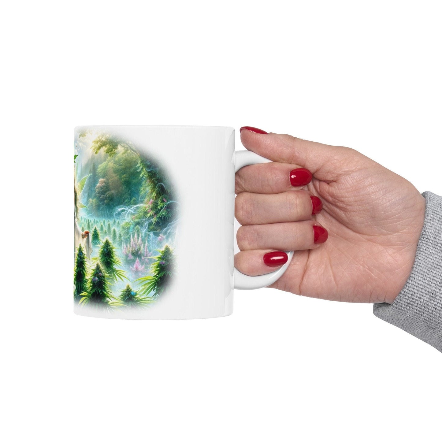 NATURE WEED GODDESS - 420 Coffee Weed Mug (11oz) - Weed Stoner Gift, Smokers; Wake & Bake Mug / 420 Weed Mug / Marijuana Gift, Cannabis Mug