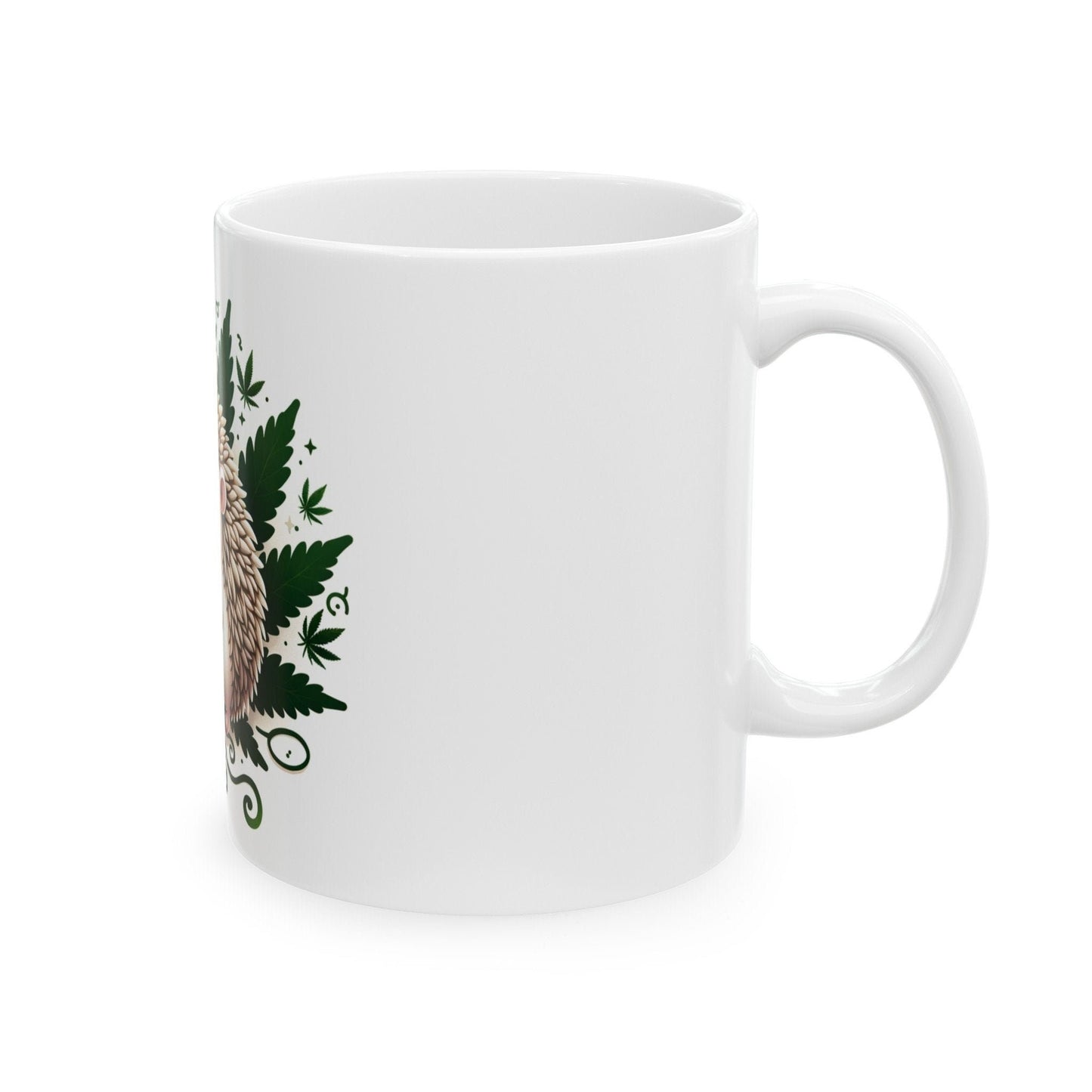 WEED HEDGEHOG MUG - Coffee Weed Mug (11oz) - Weed Stoner Gift, Smokers; Wake and Bake Mug / 420 Weed Mug / Marijuana Gift, 420 Cannabis Mug