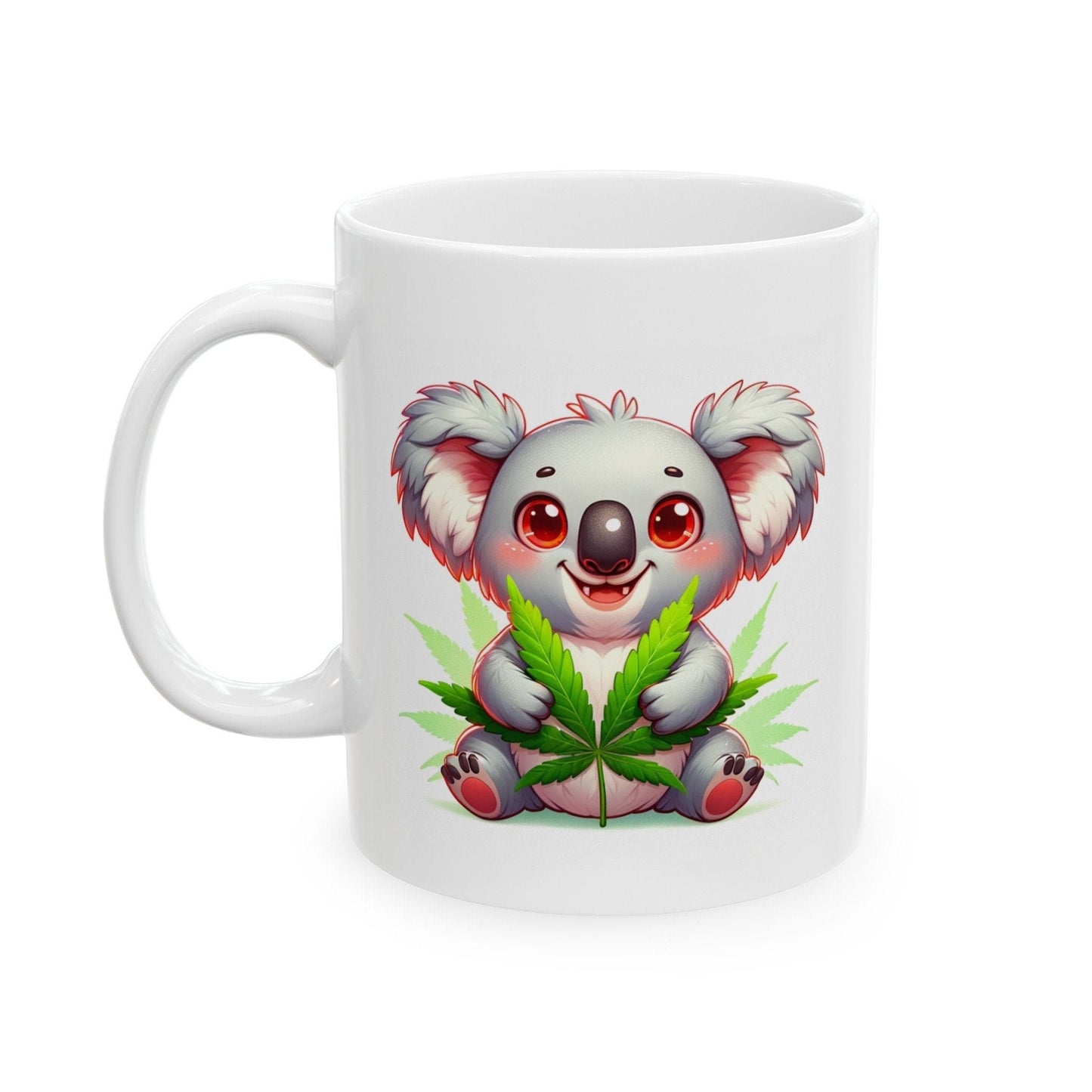 CUTE WEED KOALA - Coffee Weed Mug (11oz) - Weed Gift for Stoners; Smokers, Wake & Bake Mug / 420 Weed Mug / Marijuana Gift, 420 Cannabis Mug