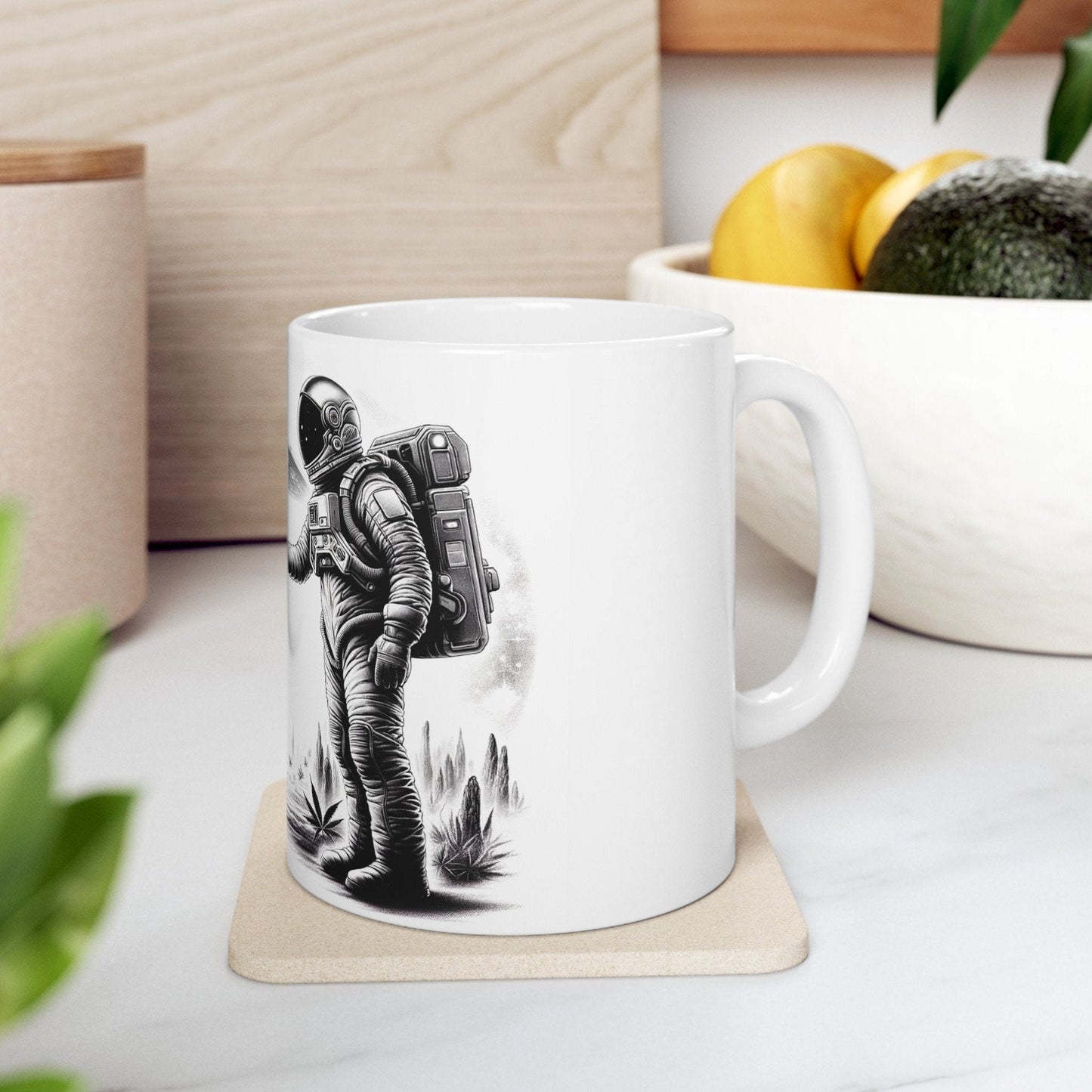 SPACE WEED DEAL - Coffee Weed Mug (11oz) - Weed Gift for Stoners, Smoker; Wake & Bake Mug / 420 Weed Mug / Marijuana Gift, Weed Cannabis Mug
