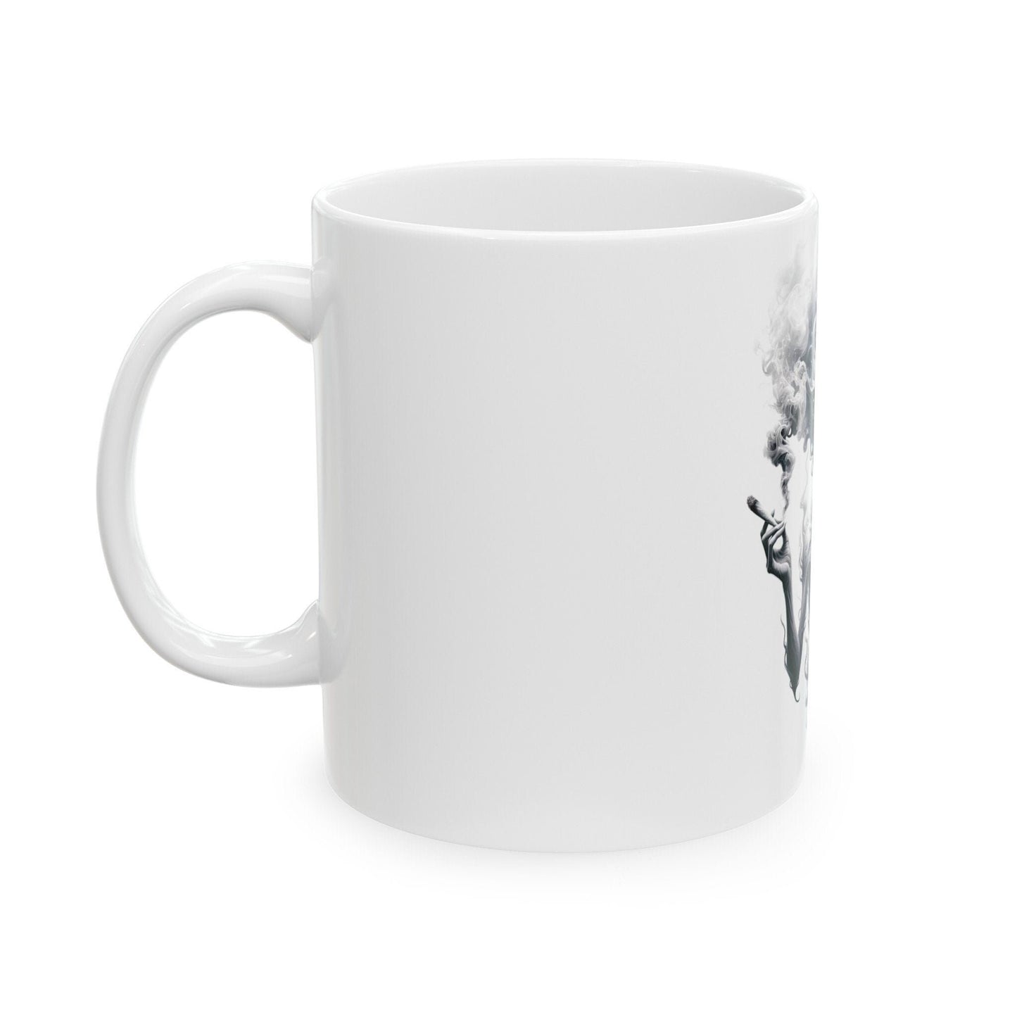 SMOKEY ALIEN MUG - Coffee Weed Mug (11oz) - Weed Gift for Stoners, Smokers; Wake and Bake Mug / 420 Weed Mug / Marijuana Gift, Cannabis Mug