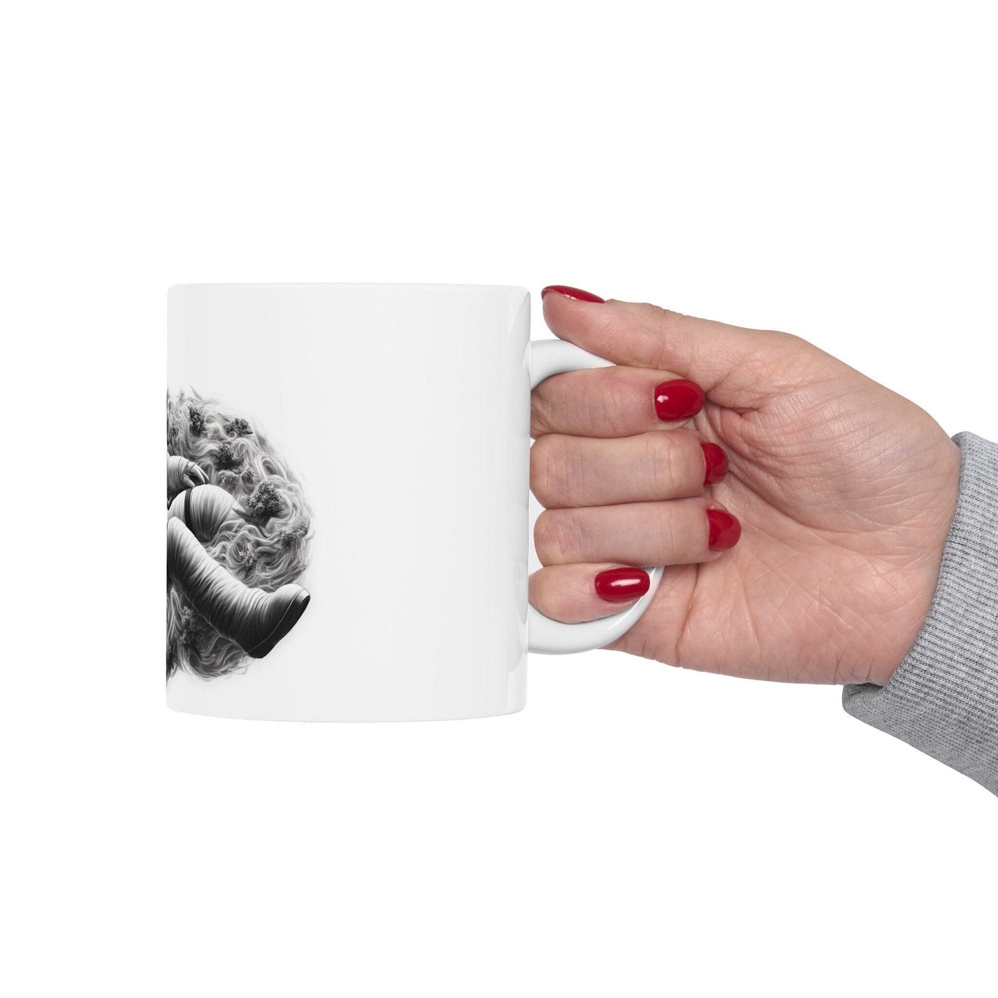 420 ASTRONAUT GLIDING - Coffee Weed Mug (11oz) - 420 Stoner Gift, Smoker; Wake & Bake Mug / 420 Weed Mug / Marijuana Gift, Weed Cannabis Mug