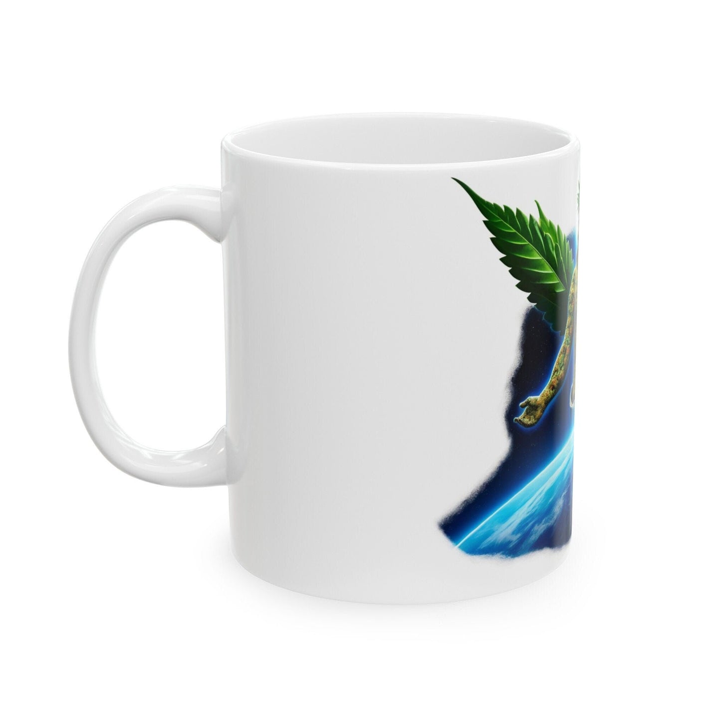 UNIVERSE WEED GOD - Coffee Weed Mug (11oz) - Weed Gift for Stoners, Smokers; Wake & Bake Mug / 420 Weed Mug / Marijuana Gift, Cannabis Mug
