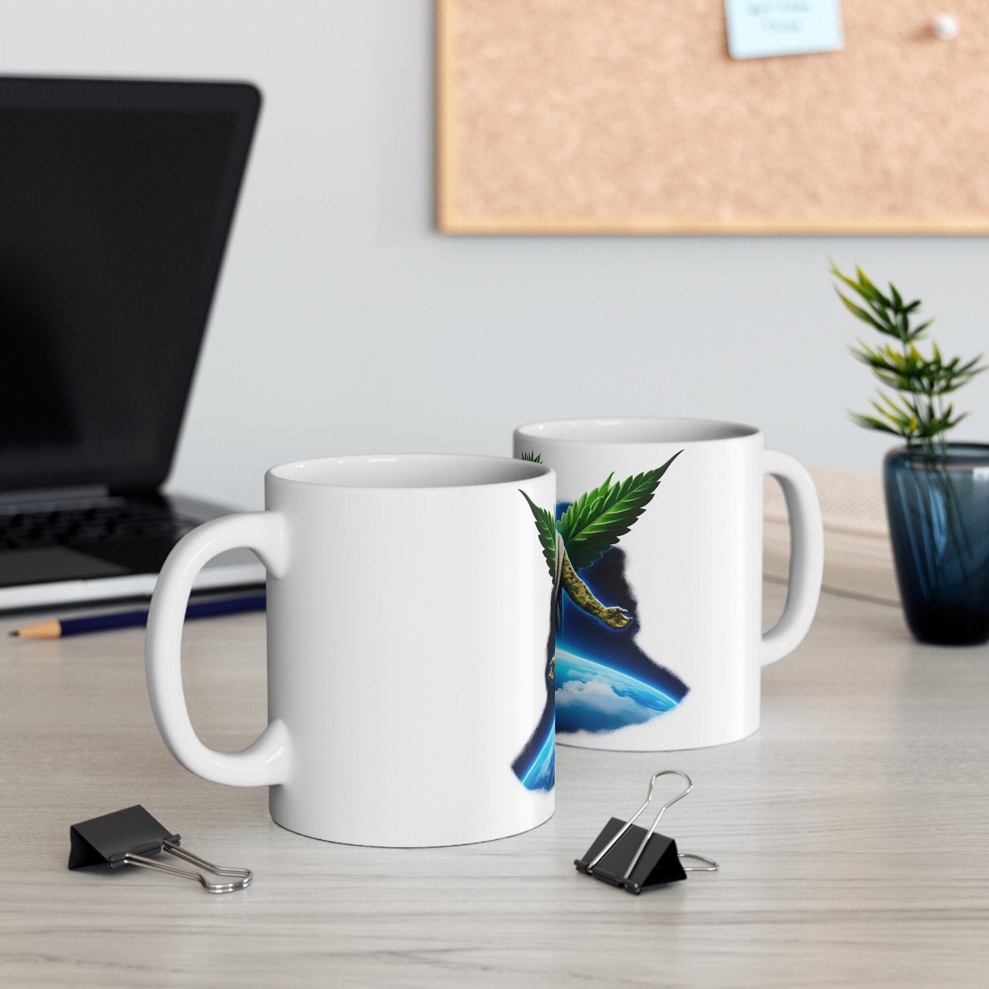 UNIVERSE WEED GOD - Coffee Weed Mug (11oz) - Weed Gift for Stoners, Smokers; Wake & Bake Mug / 420 Weed Mug / Marijuana Gift, Cannabis Mug