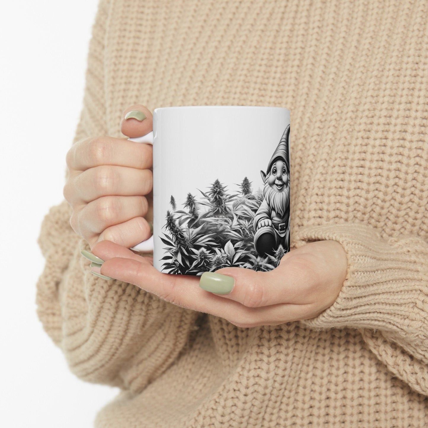 420 GARDEN GNOME - Coffee Weed Mug (11oz) - Weed Gift for Stoners, Smoker; Wake & Bake Mug / 420 Weed Mug / Marijuana Gift, 420 Cannabis Mug