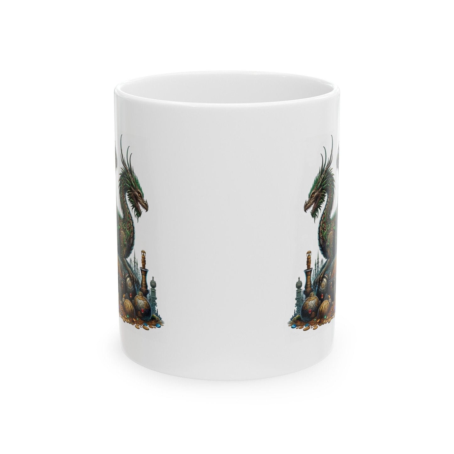 WEED DRAGON & GOLD - Coffee Weed Mug (11oz) - Weed Gift for Stoners, Smoker; Wake and Bake Mug / 420 Weed Mug / Marijuana Gift, Cannabis Mug