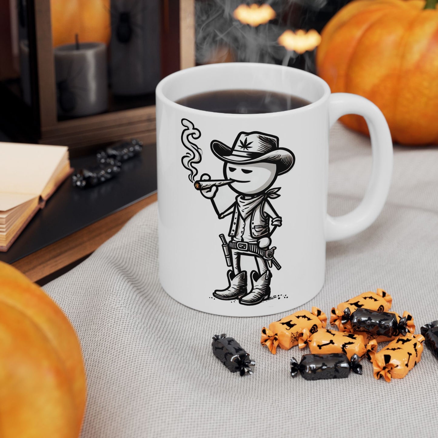 COWBOY STICK FIGURE - WEED Coffee Mug (11oz) Dual Sided