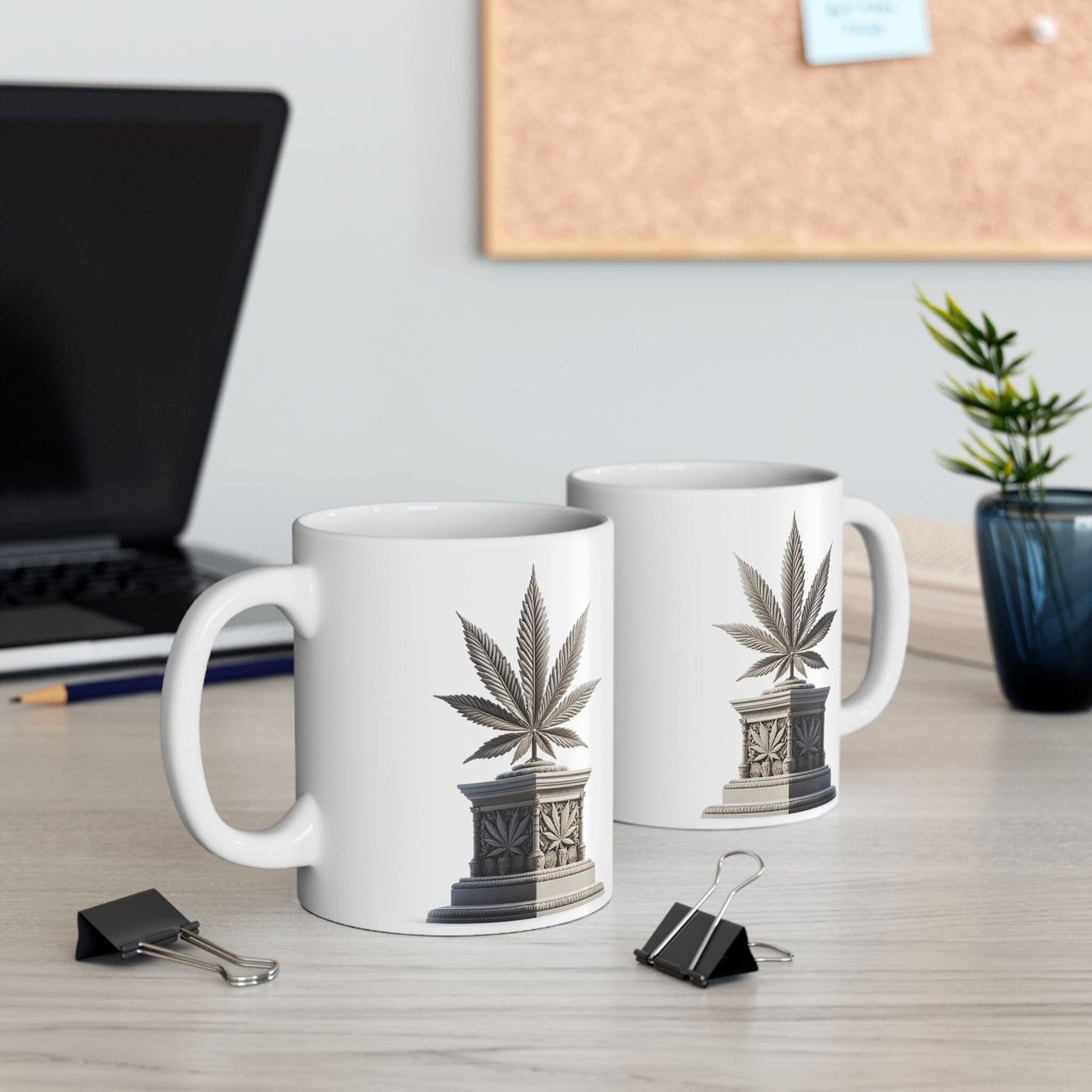 WEED LEAF STATUE - Cannabis Coffee Mug (11oz)