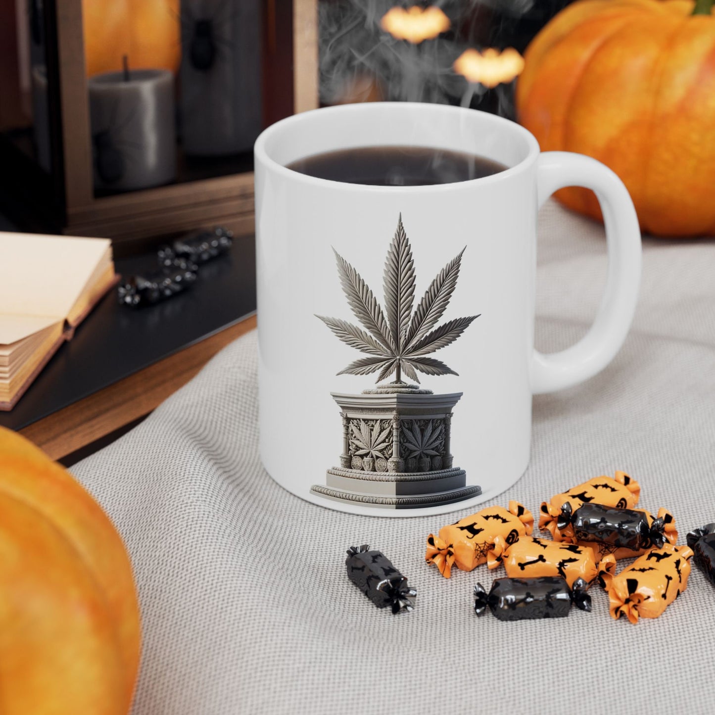 WEED LEAF STATUE - Cannabis Coffee Mug (11oz)