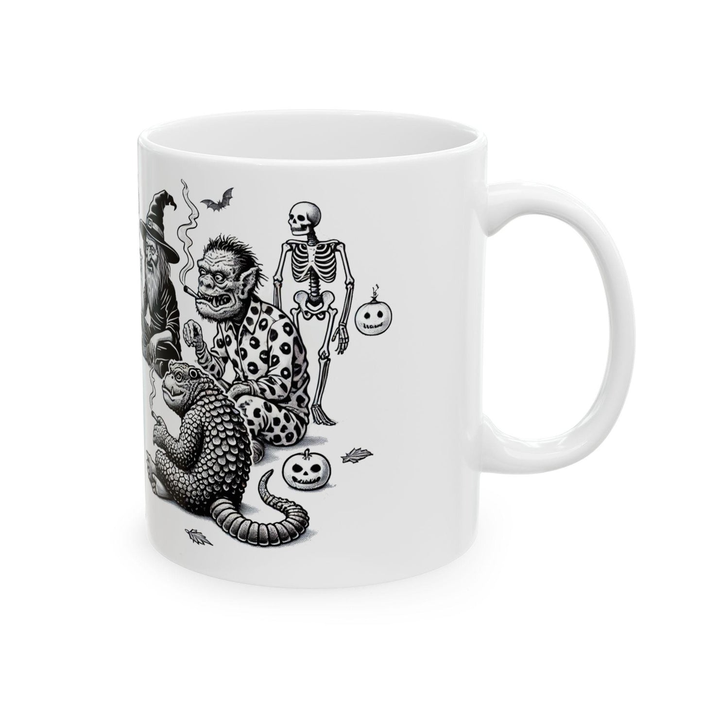 HALLOWEEN SMOKE CIRCLE - Weed Coffee Mug (11oz) - Halloween Gift for Weed Smokers, Stoners, Growers; Wake & Bake / 420 Mug / Marijuana Gift