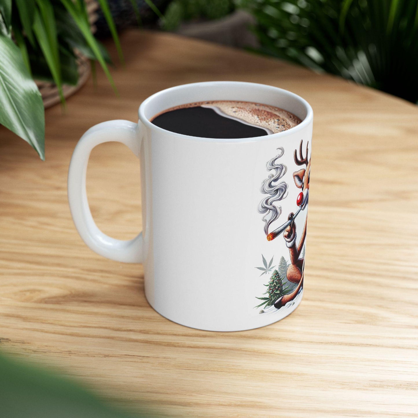 STONER RUDOLPH - Weed Coffee Mug (11oz) - Christmas Gift for Weed Smokers, Stoners, Growers; Wake & Bake / 420 Mug, Weed / Christmas Mug