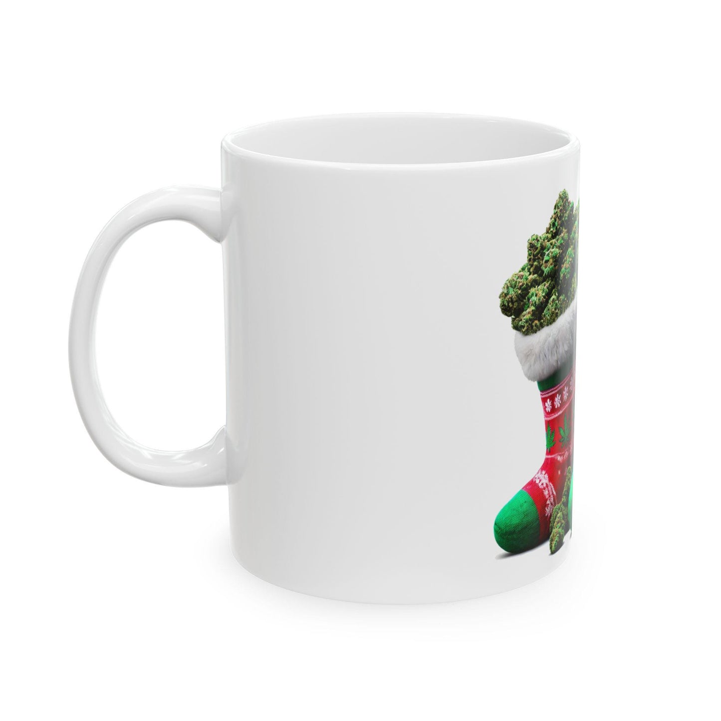 WEED STOCKINGS - 420 Coffee Mug (11oz) - Christmas Gift for Weed Smokers, Stoners, Growers; Wake & Bake / 420 Mug, Weed / 420 Christmas Mug
