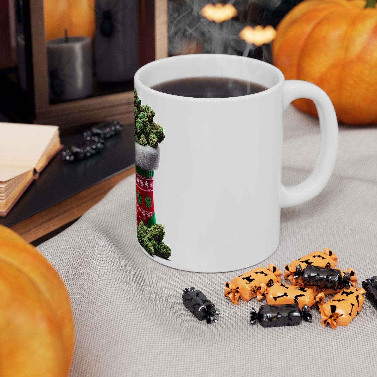 WEED STOCKINGS - 420 Coffee Mug (11oz) - Christmas Gift for Weed Smokers, Stoners, Growers; Wake & Bake / 420 Mug, Weed / 420 Christmas Mug