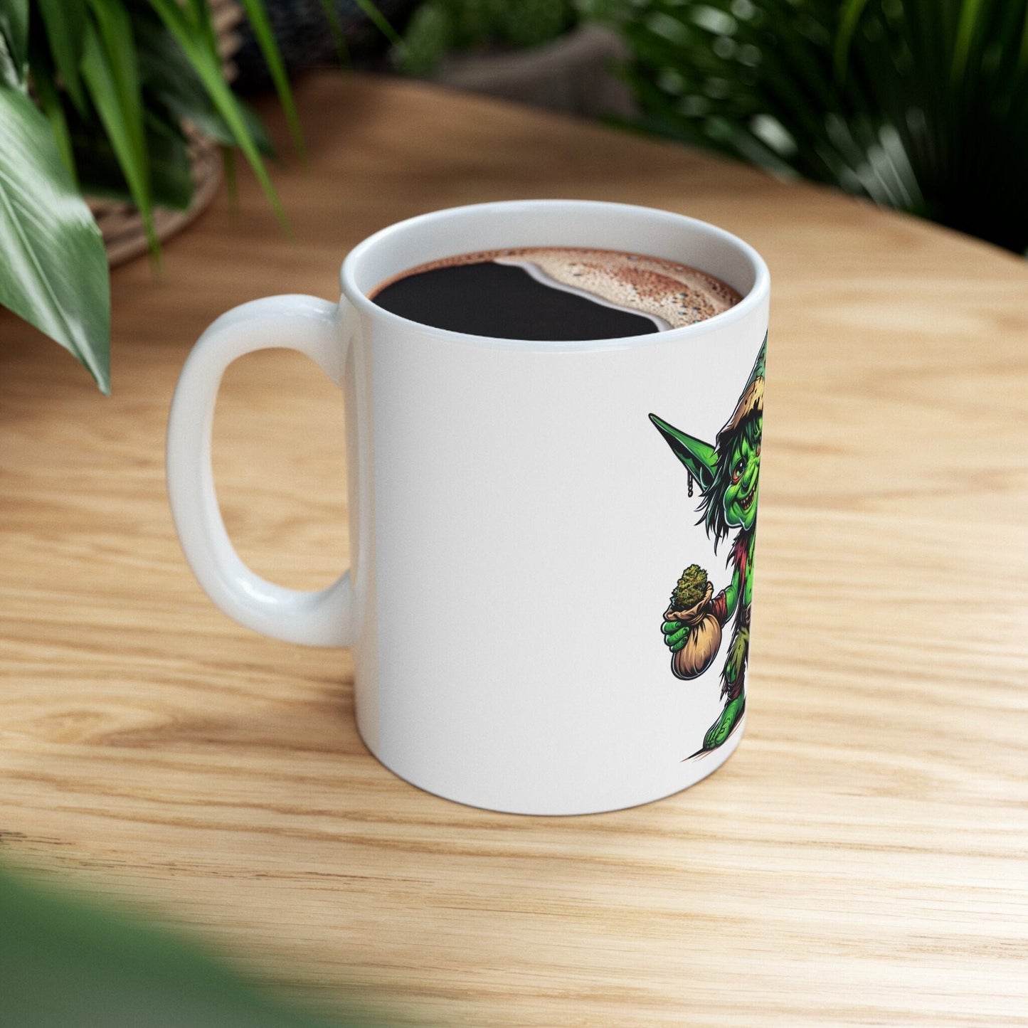 WEED GOBLIN - Weed Coffee Mug (11oz) - Perfect Weed Gift for Weed Smokers, Stoners, Growers; Wake and Bake / 420 Weed / Marijuana Gift