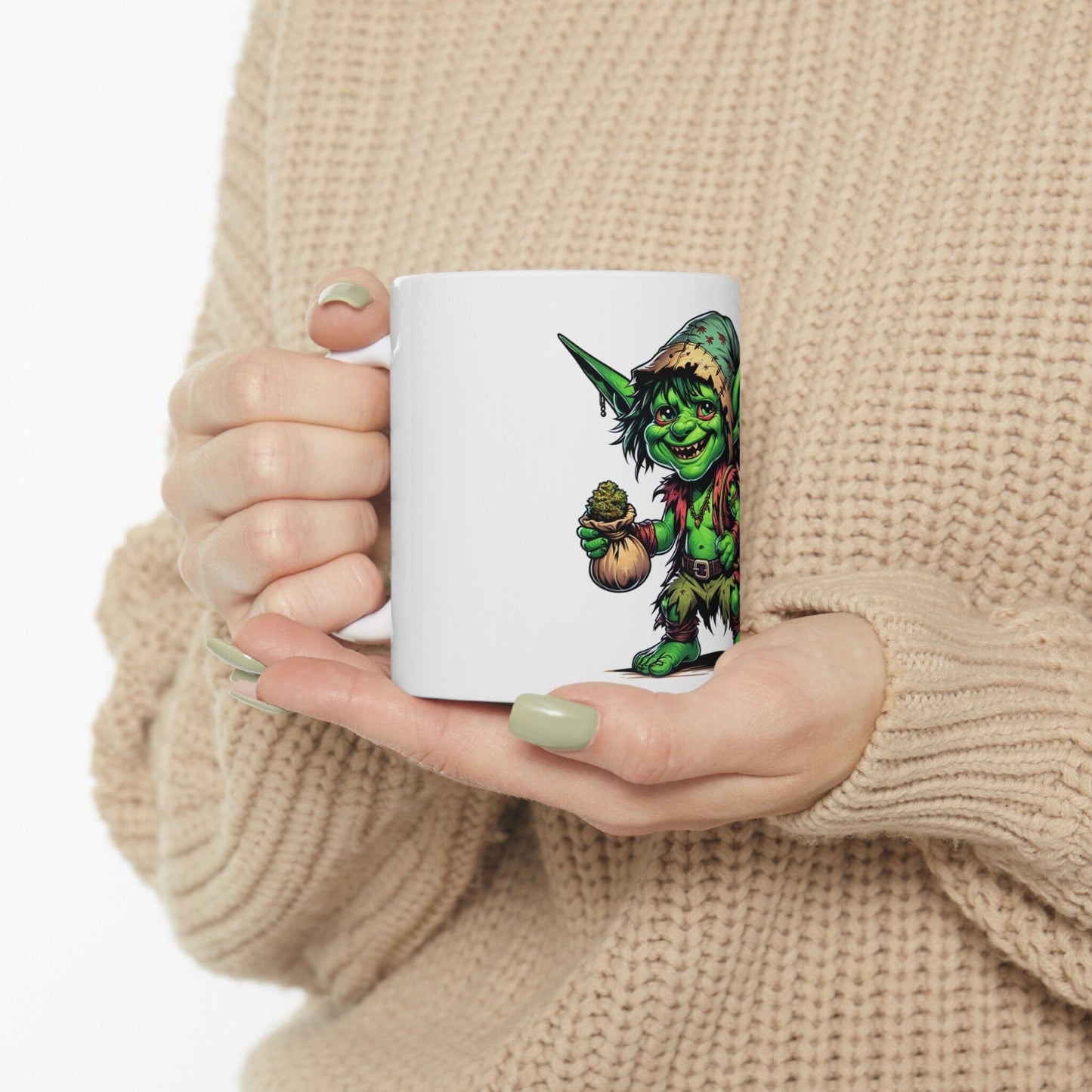 WEED GOBLIN - Weed Coffee Mug (11oz) - Perfect Weed Gift for Weed Smokers, Stoners, Growers; Wake and Bake / 420 Weed / Marijuana Gift