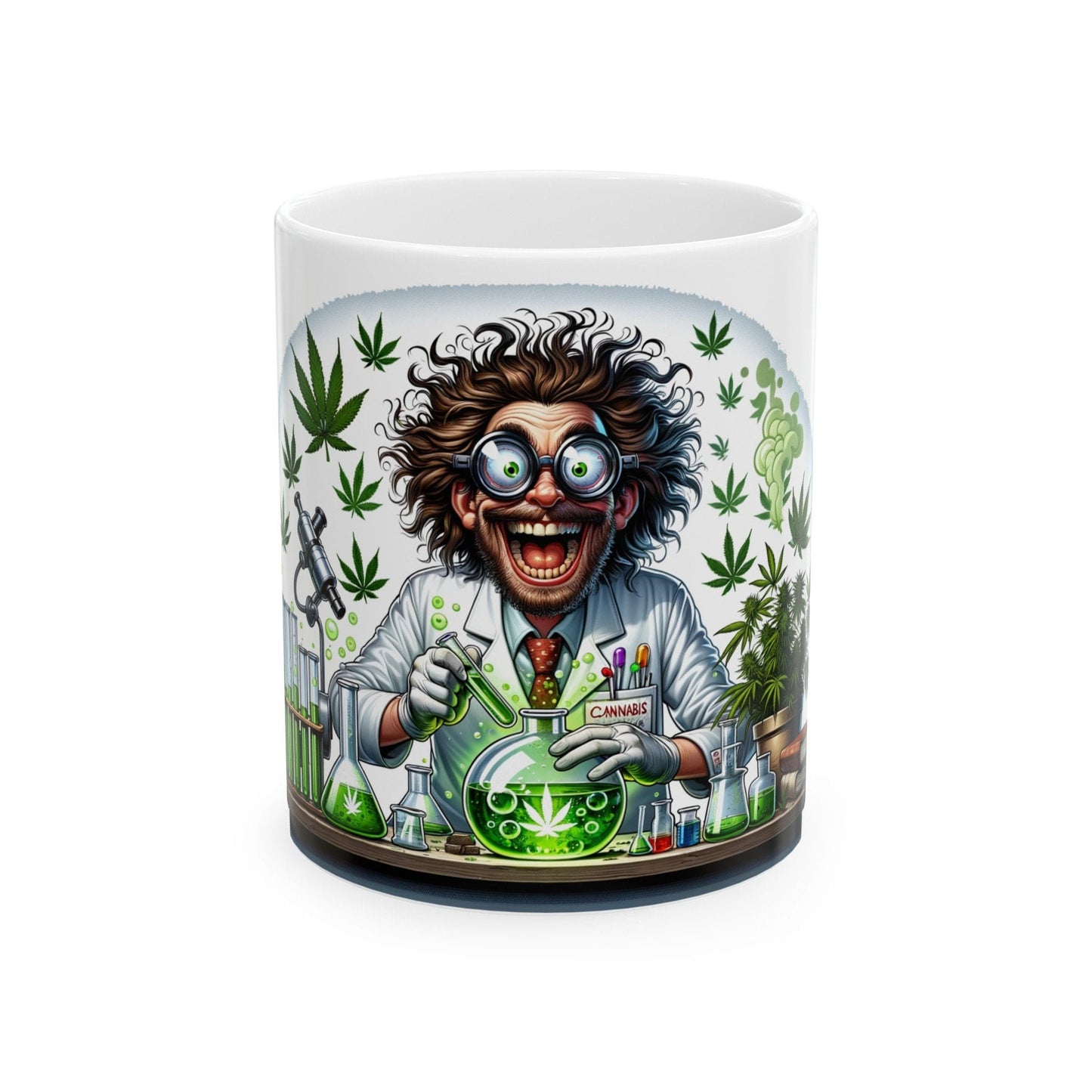 MAD WEED SCIENTIST - Weed Coffee Mug (11oz)- Perfect Weed Gift for Weed Smokers, Stoners, Growers; Wake & Bake / 420 Weed / Marijuana Gift
