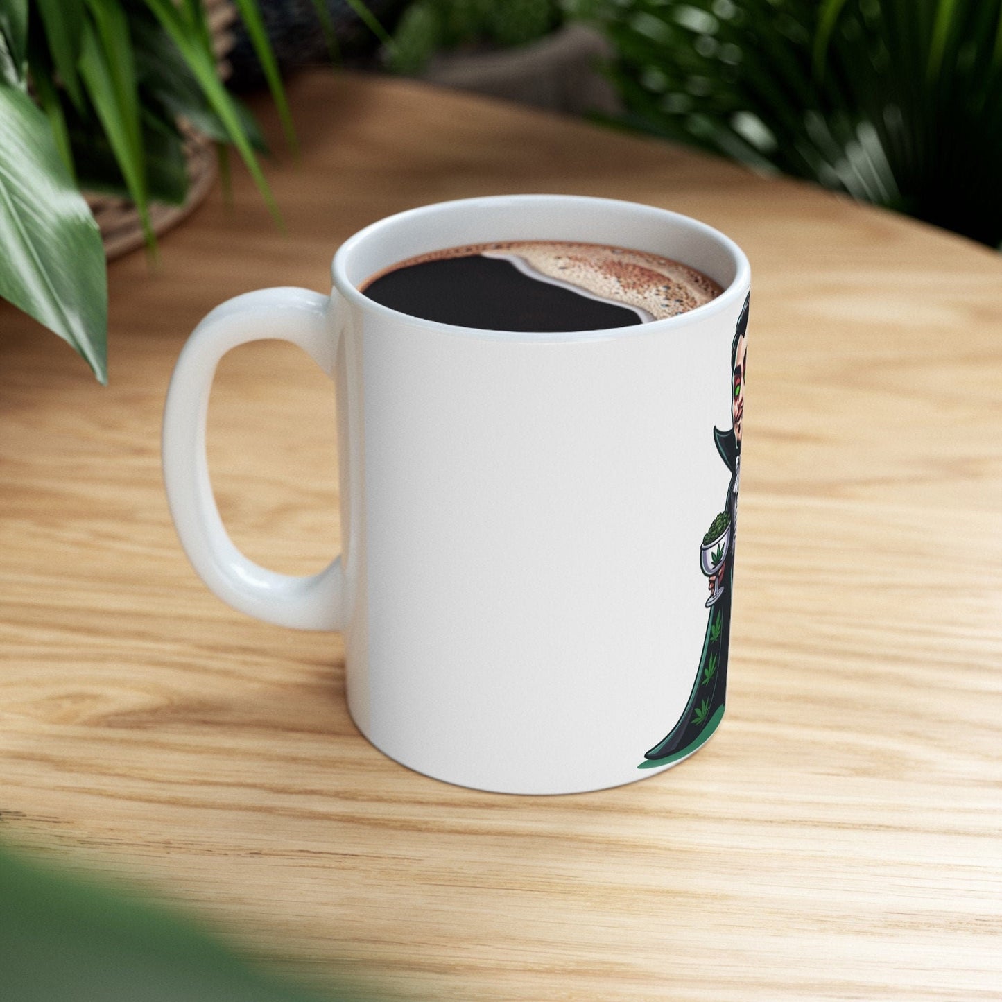 WEED VAMPIRE - Weed Coffee Mug (11oz) - Perfect Weed Gift for Weed Smokers, Stoners, Growers; Wake & Bake / 420 Weed Mug, Marijuana Gift