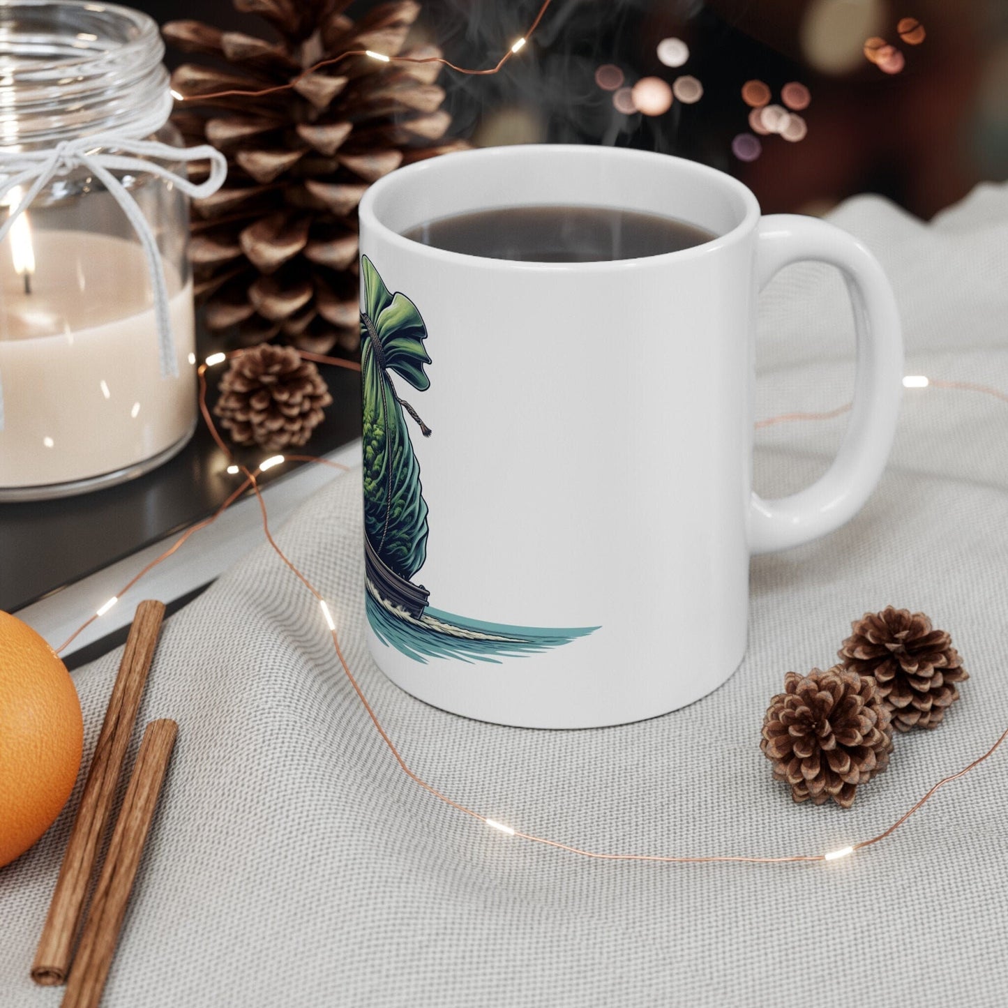 BAG AT SEA - Weed Coffee Mug (11oz) - Perfect Weed Gift for Weed Smokers, Stoners, Growers; Wake and Bake / 420 Weed Mug, Marijuana Gift