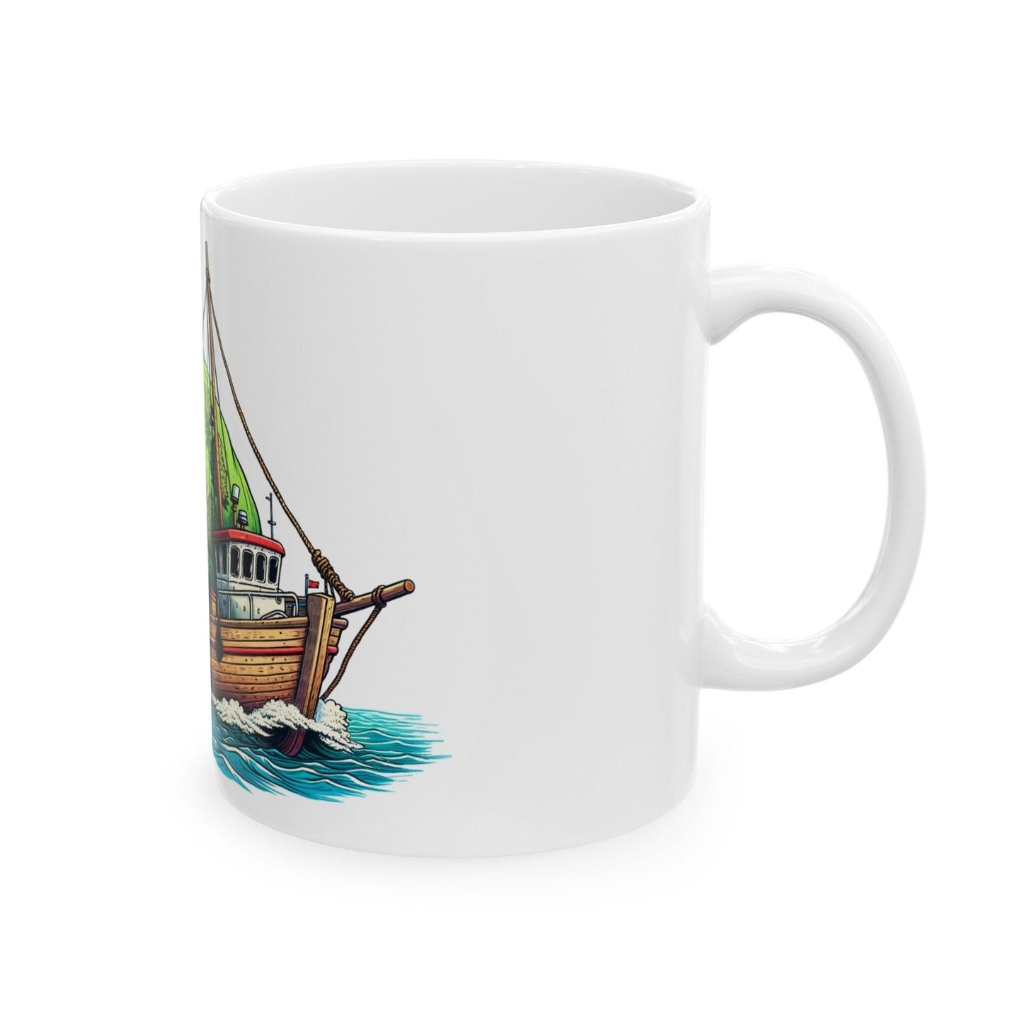 WEED AT SEA - Weed Coffee Mug (11oz) - Perfect Weed Gift for Weed Smokers, Stoners, Growers; Wake and Bake / 420 Weed Mug, Marijuana Gift