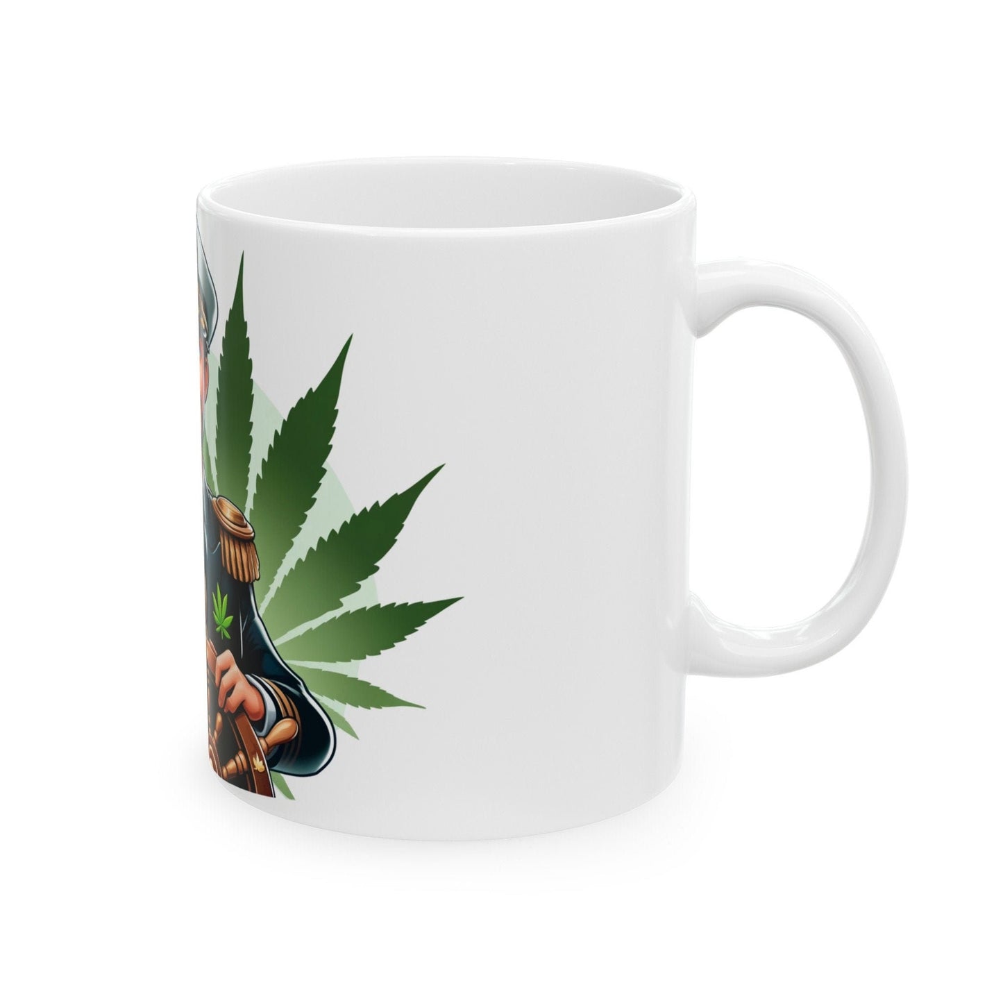 WEED CAPTAIN - Weed Coffee Mug (11oz) - Perfect Weed Gift for Weed Smokers, Stoners, Growers; Wake and Bake / 420 Weed Mug, Marijuana Gift