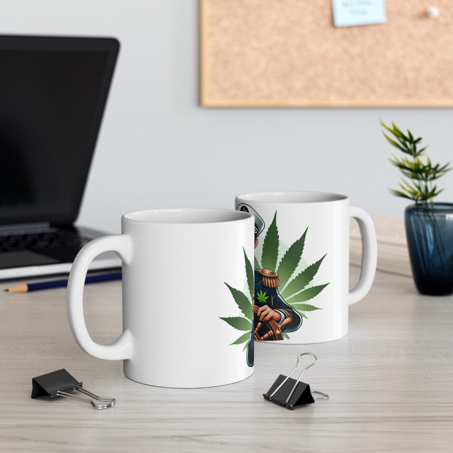 WEED CAPTAIN - Weed Coffee Mug (11oz) - Perfect Weed Gift for Weed Smokers, Stoners, Growers; Wake and Bake / 420 Weed Mug, Marijuana Gift