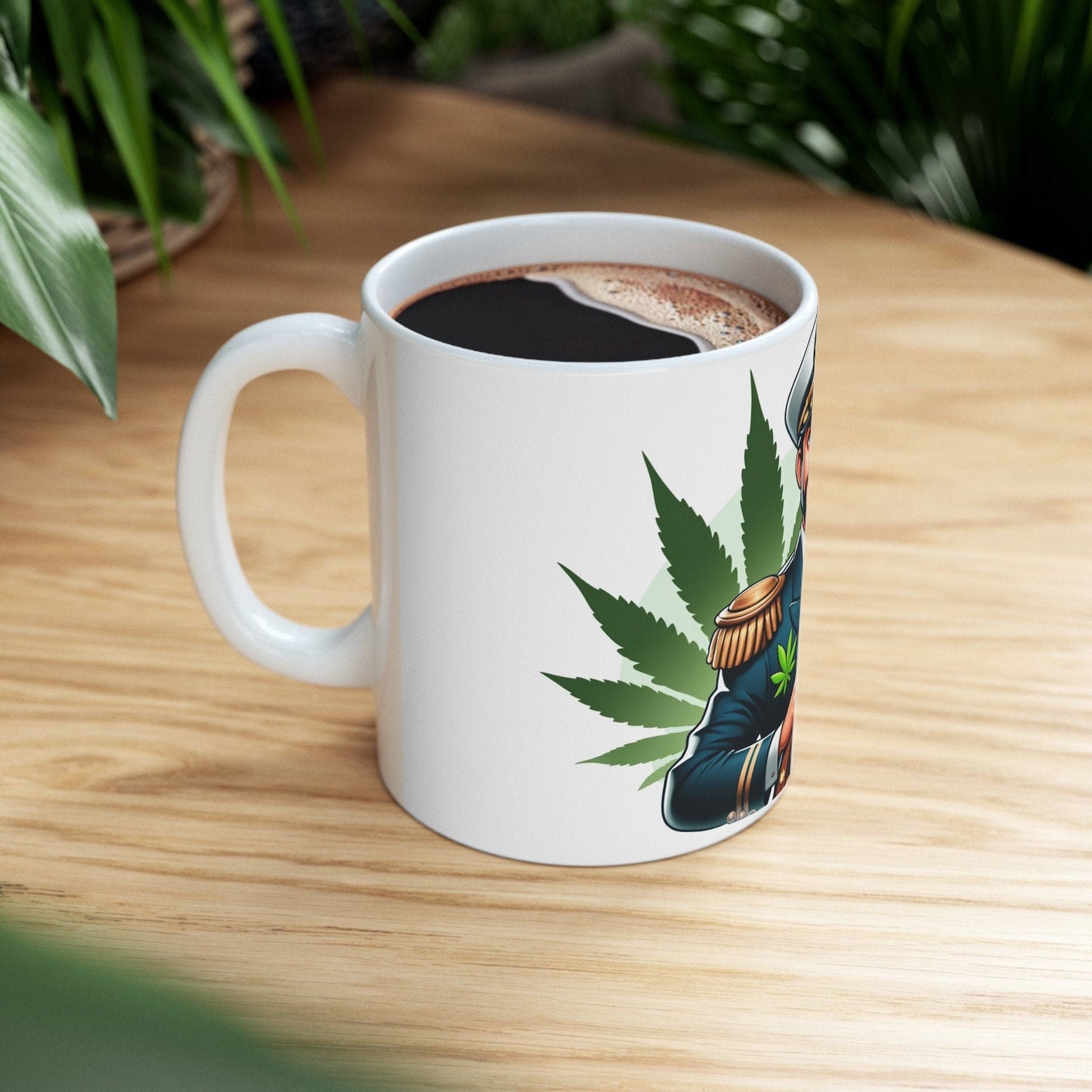 WEED CAPTAIN - Weed Coffee Mug (11oz) - Perfect Weed Gift for Weed Smokers, Stoners, Growers; Wake and Bake / 420 Weed Mug, Marijuana Gift