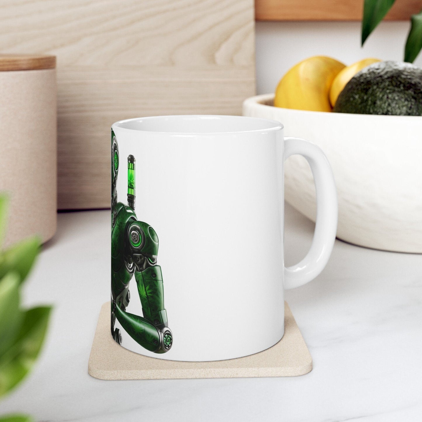 WEED ROBOT - Weed Coffee Mug (11oz) - Perfect Weed Gift for Weed Smokers, Stoners, Growers; Wake and Bake / 420 Weed Mug, Marijuana Gift
