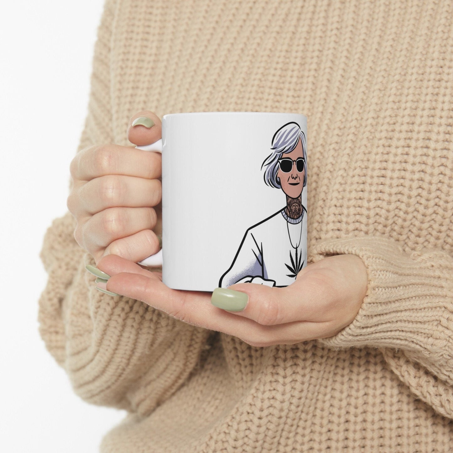 TATTOOD STONER MOM - 420 Coffee Mug (11oz) Perfect Gift for Smokers/ Marijuana Gift; Wake & Bake Mug - Cannabis Cup / Stoner Mug - Mom Gifts