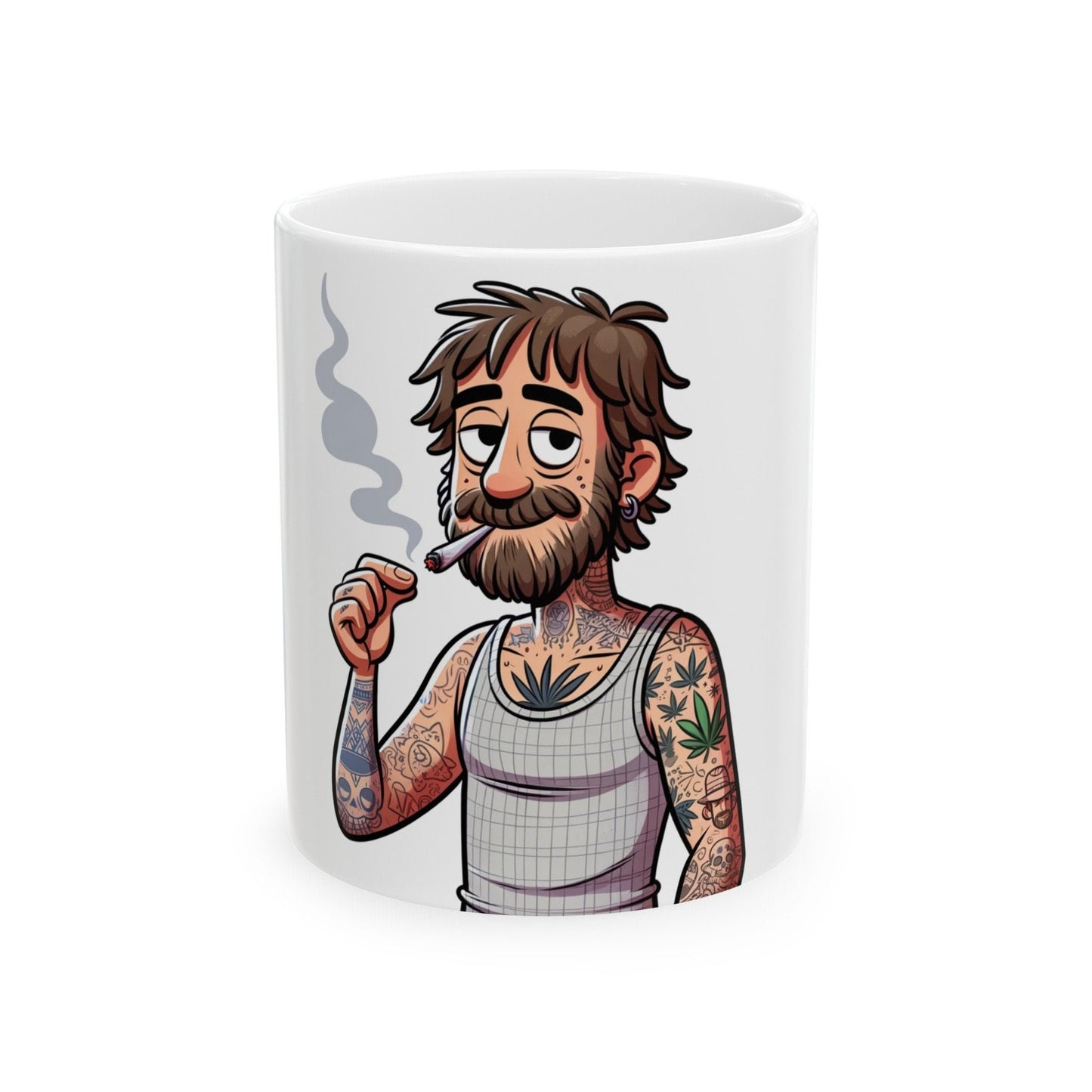 TATTOOD STONER DAD - 420 Coffee Mug (11oz) Perfect Gift for Smokers/ Marijuana Gift; Wake & Bake Mug - Cannabis Cup / Stoner Mug - Dad Gift