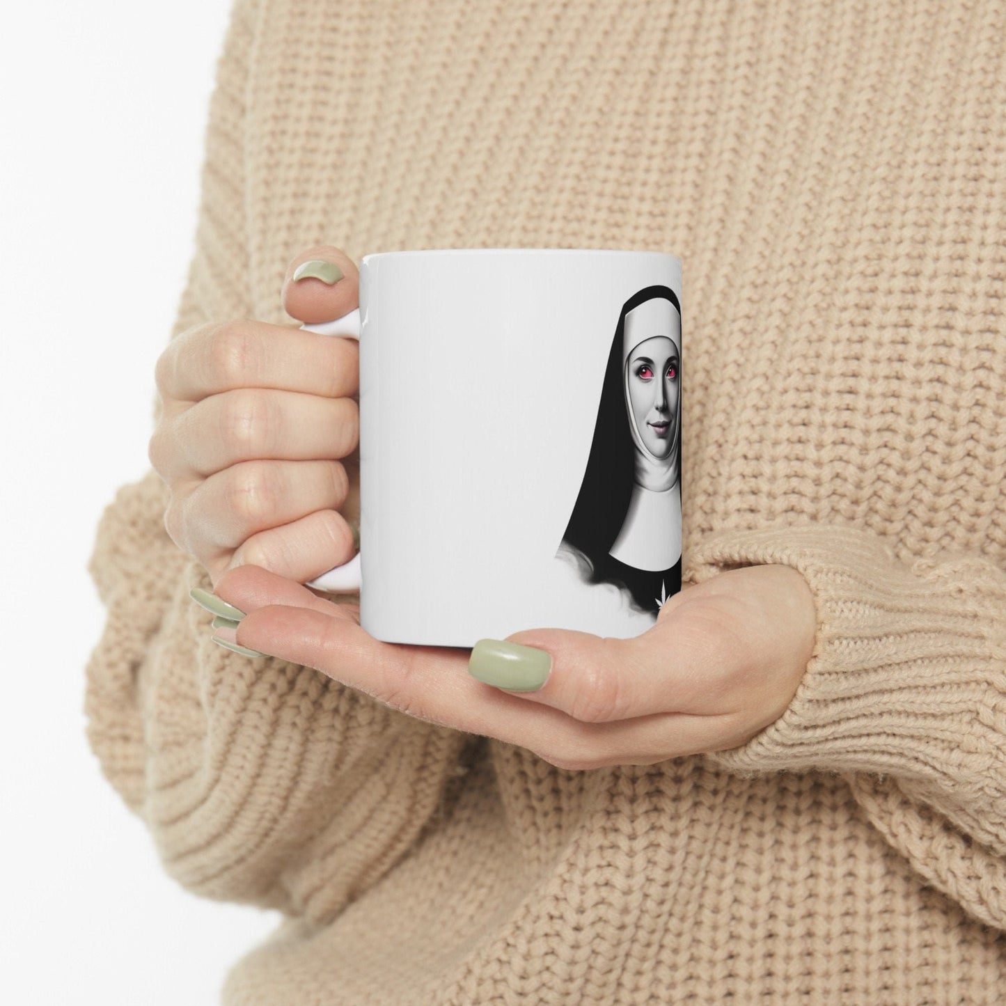 STONER NUN - 420 Coffee Mug (11oz) Perfect Gift for Smokers/ Marijuana Gift; Wake and Bake Mug - Cannabis Cup / Stoner Mug - Religious Gift