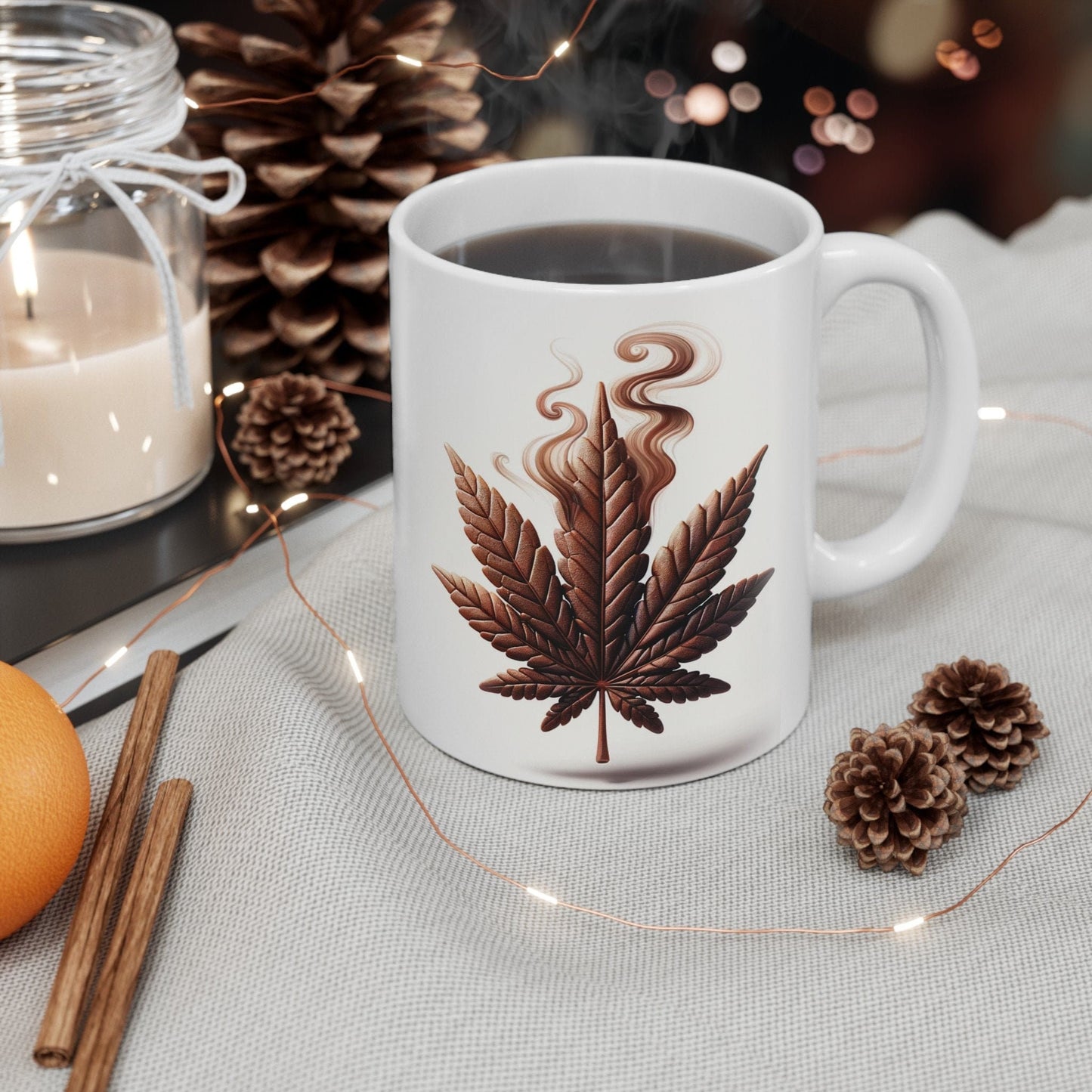 COFFEE WEED LEAF - 420 Coffee Mug (11oz) Perfect Gift for Smokers/ Marijuana Gift; Wake and Bake Mug - Cannabis Cup / Stoner Mug
