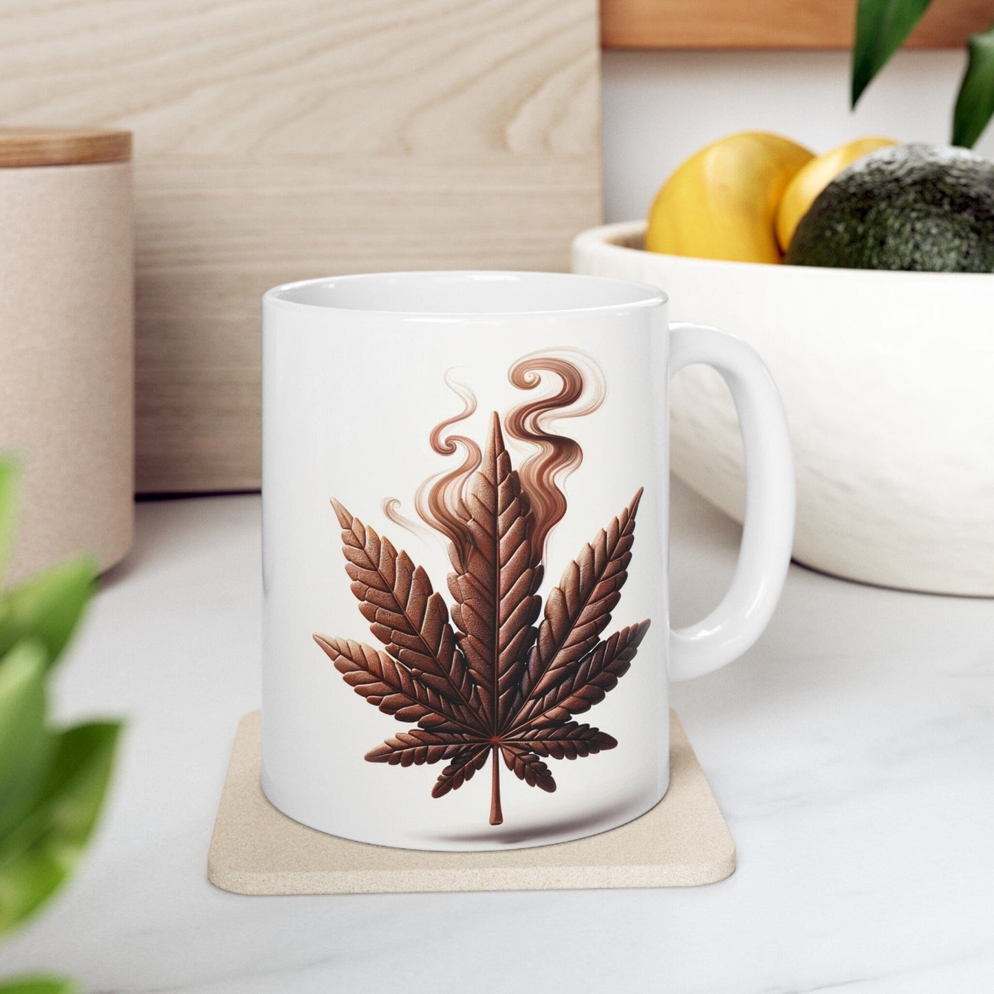 COFFEE WEED LEAF - 420 Coffee Mug (11oz) Perfect Gift for Smokers/ Marijuana Gift; Wake and Bake Mug - Cannabis Cup / Stoner Mug