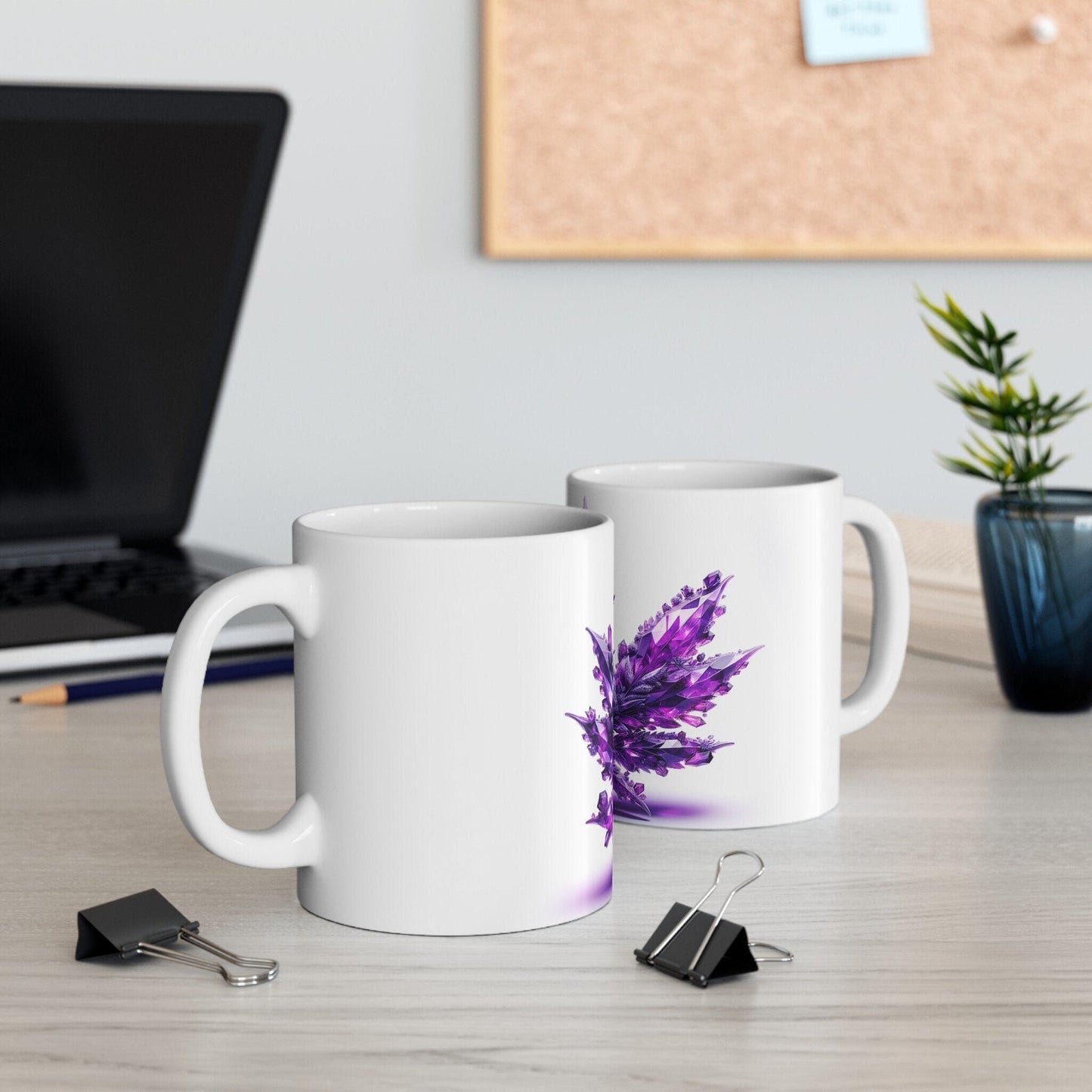 PURPLE WEED CRYSTALS - 420 Coffee Mug (11oz) Perfect Gift for Smokers/ Marijuana Gift; Wake and Bake Mug - Cannabis Cup / Stoner Mug