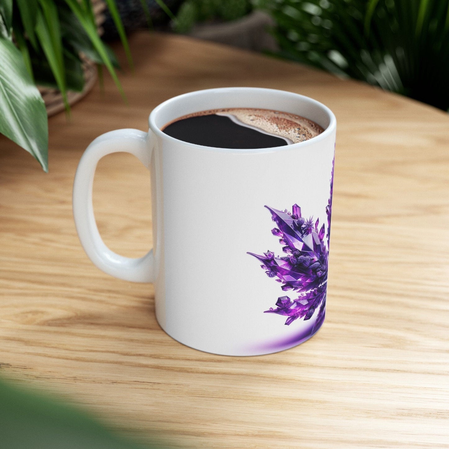 PURPLE WEED CRYSTALS - 420 Coffee Mug (11oz) Perfect Gift for Smokers/ Marijuana Gift; Wake and Bake Mug - Cannabis Cup / Stoner Mug