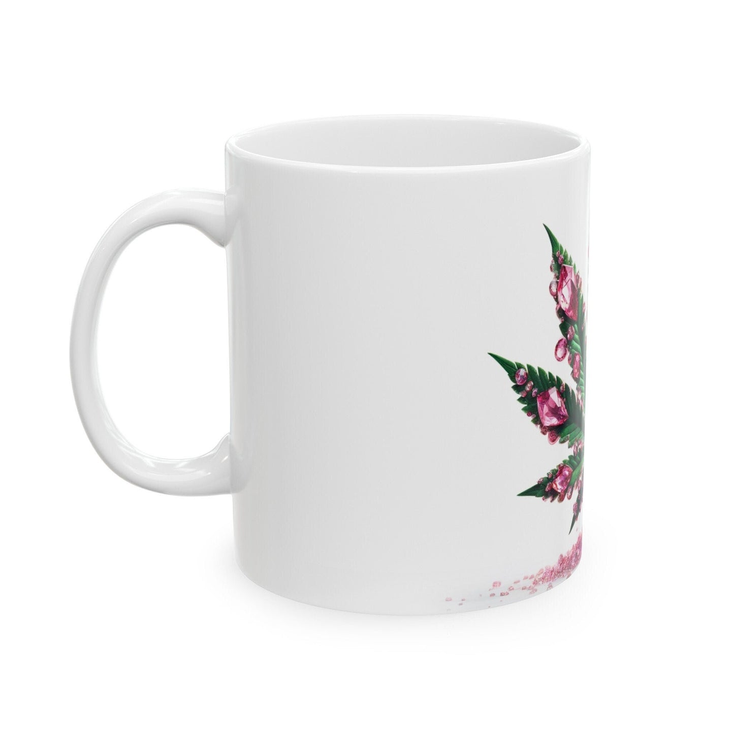 PINK WEED CRYSTALS - 420 Coffee Mug (11oz) Perfect Gift for Smokers/ Marijuana Gift; Wake and Bake Mug - Cannabis Cup / Stoner Mug