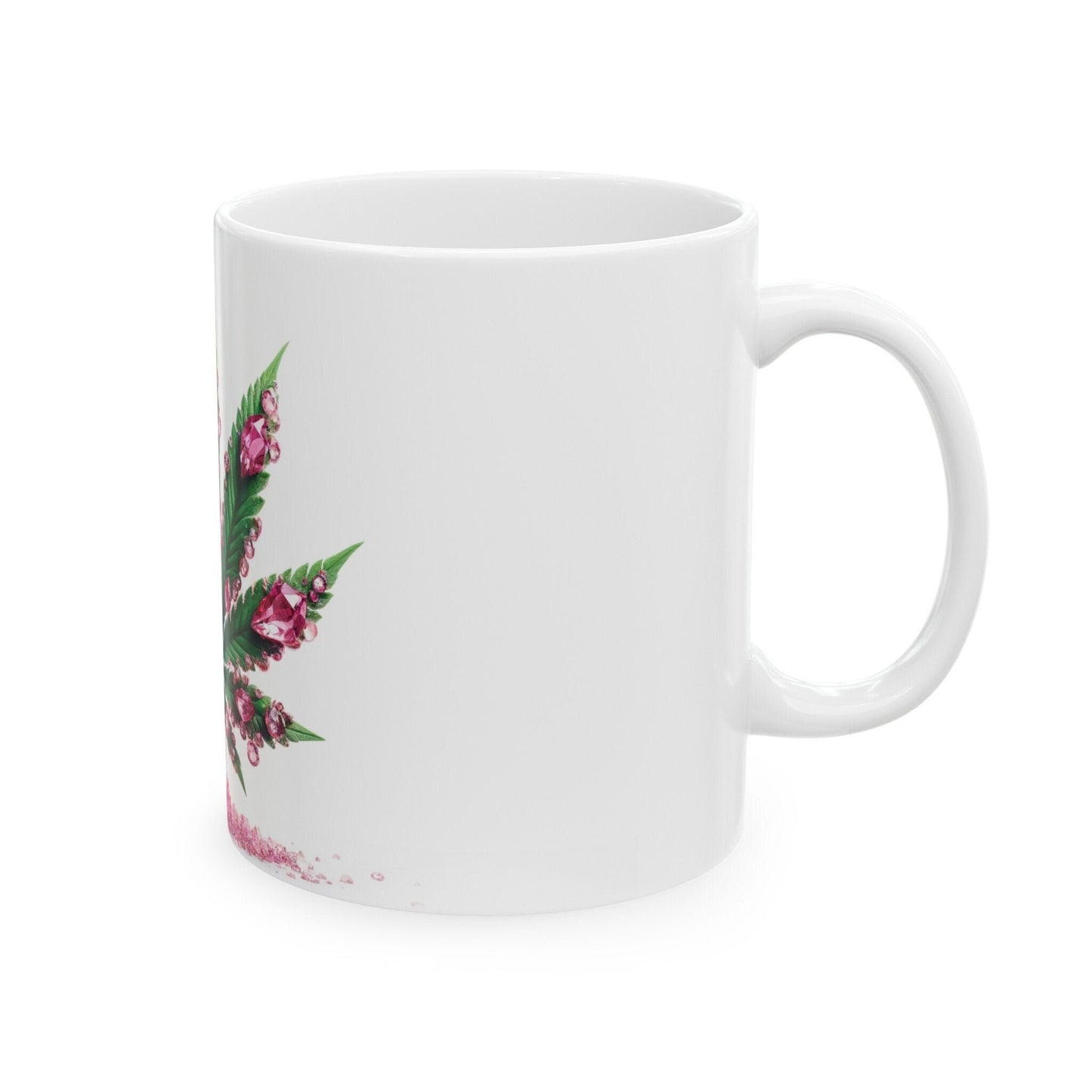 PINK WEED CRYSTALS - 420 Coffee Mug (11oz) Perfect Gift for Smokers/ Marijuana Gift; Wake and Bake Mug - Cannabis Cup / Stoner Mug